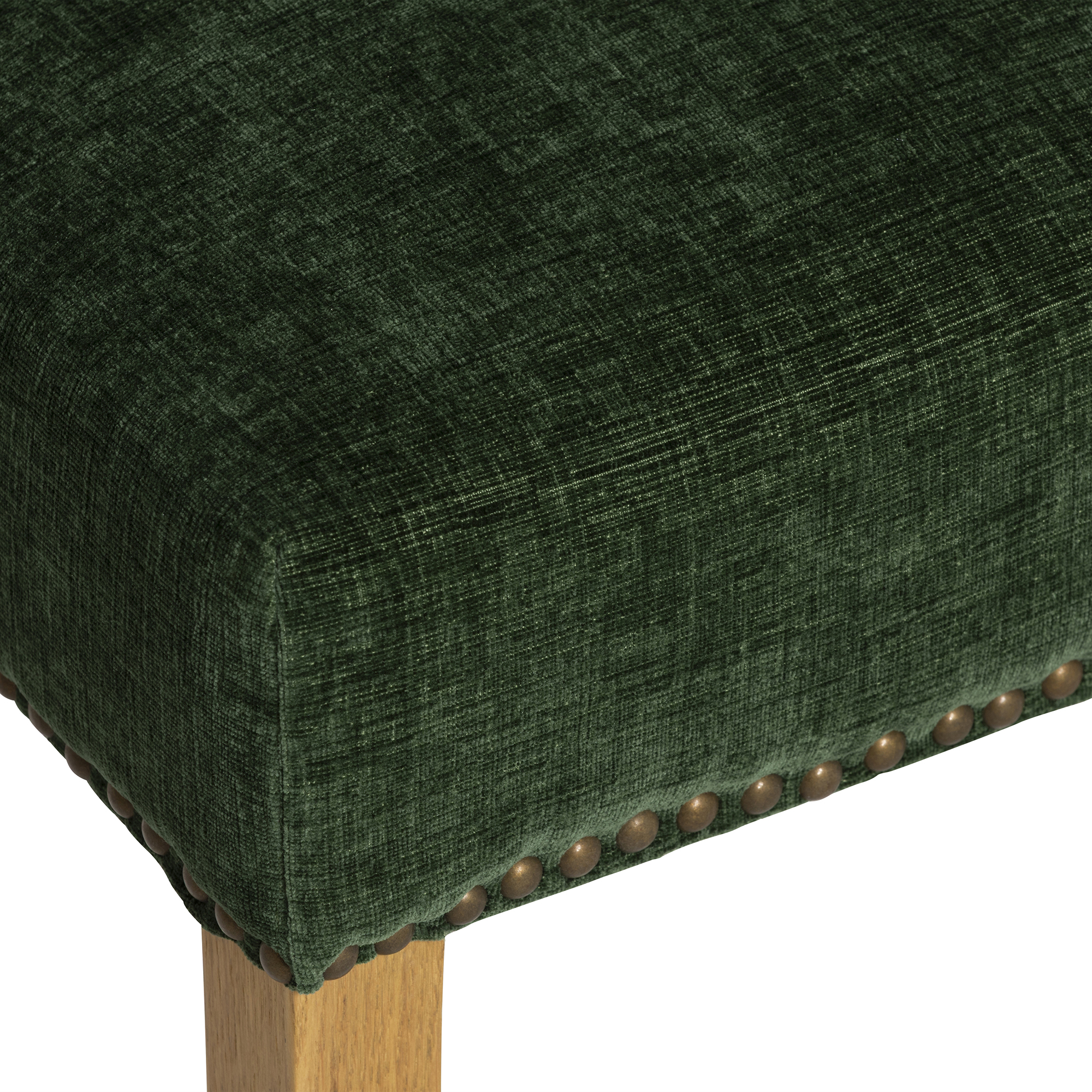 Gable Dining Chair - Chenille Fabric Green Light Leg