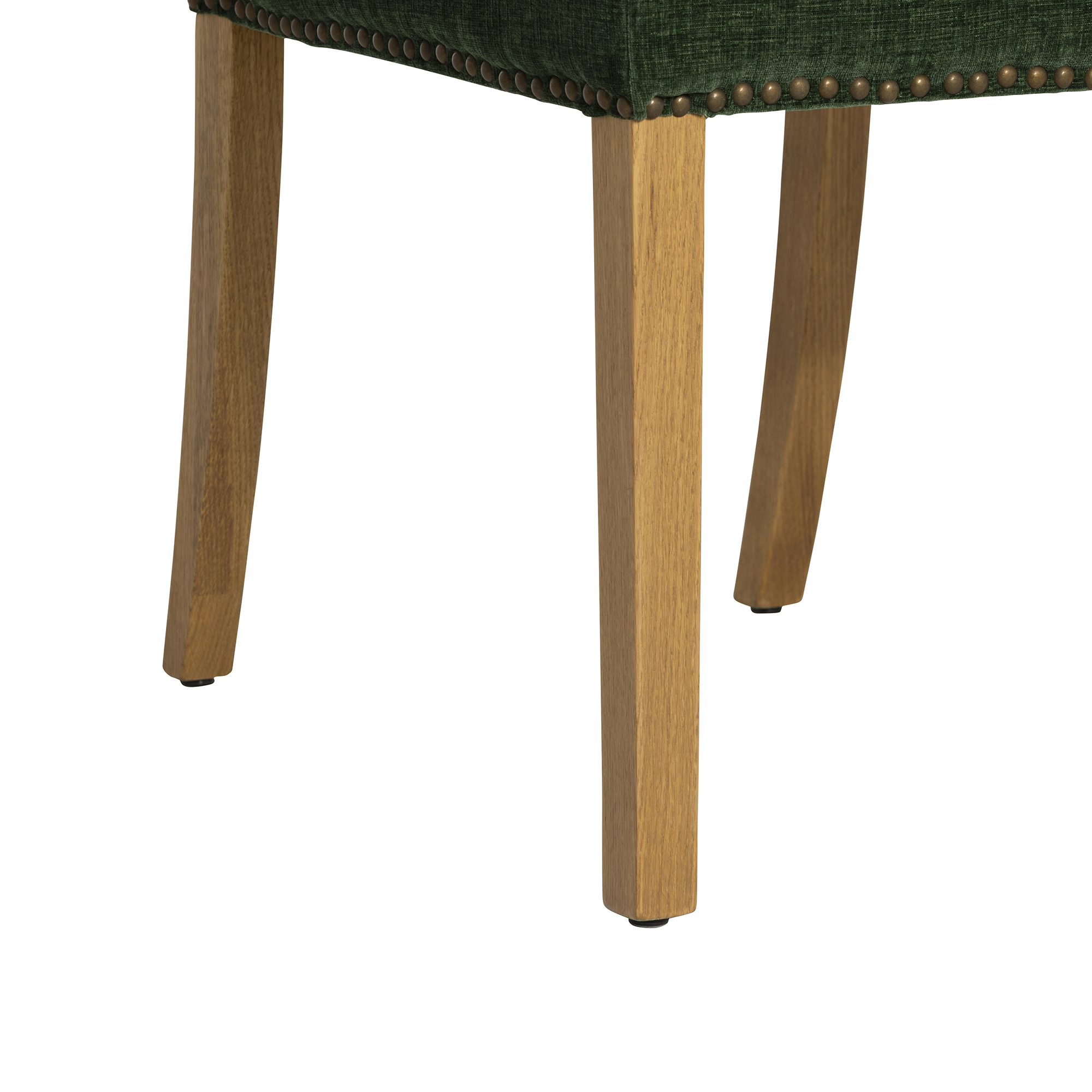 Gable Dining Chair - Chenille Fabric Green Light Leg
