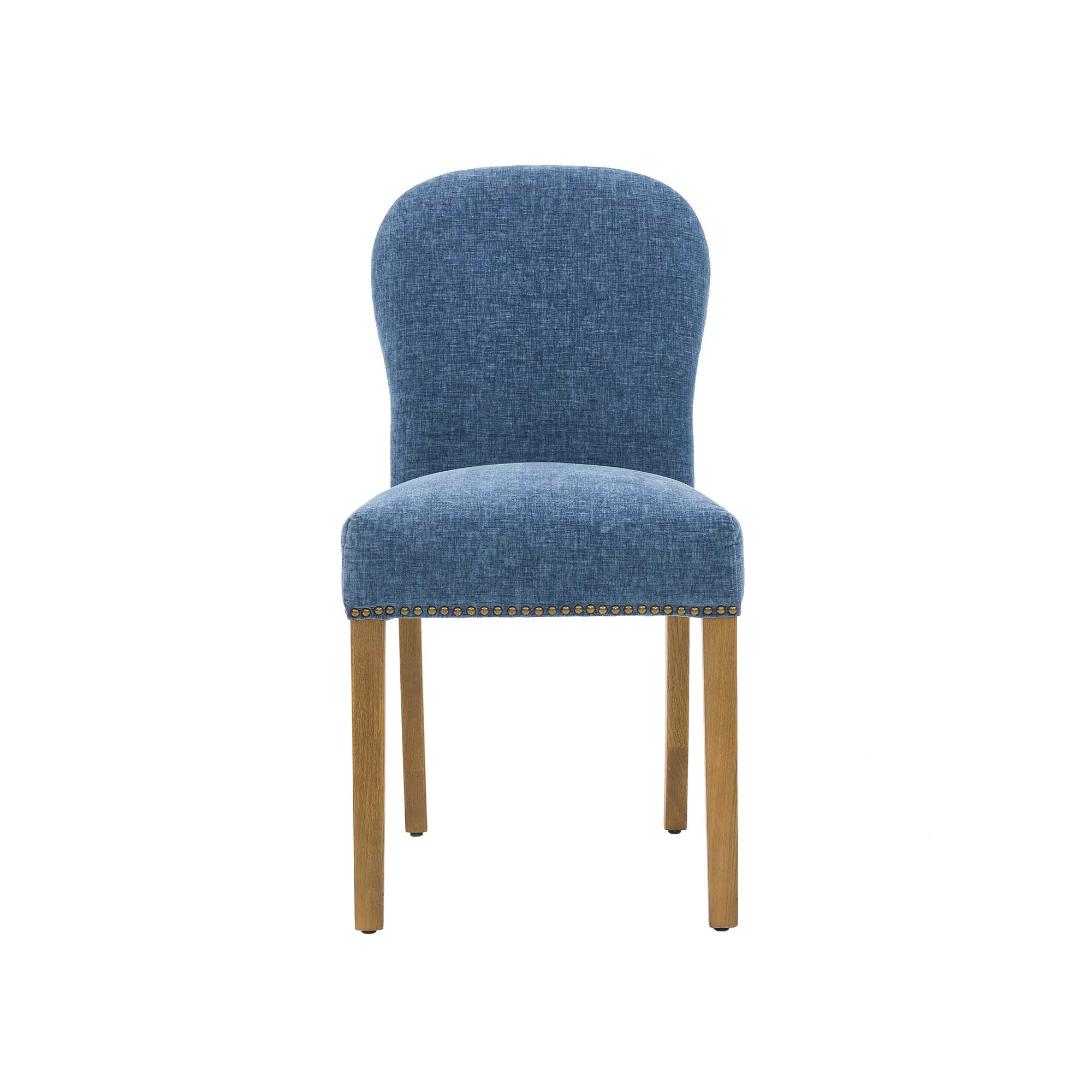 Gable Blue Fabric Dining Chair with Light Legs