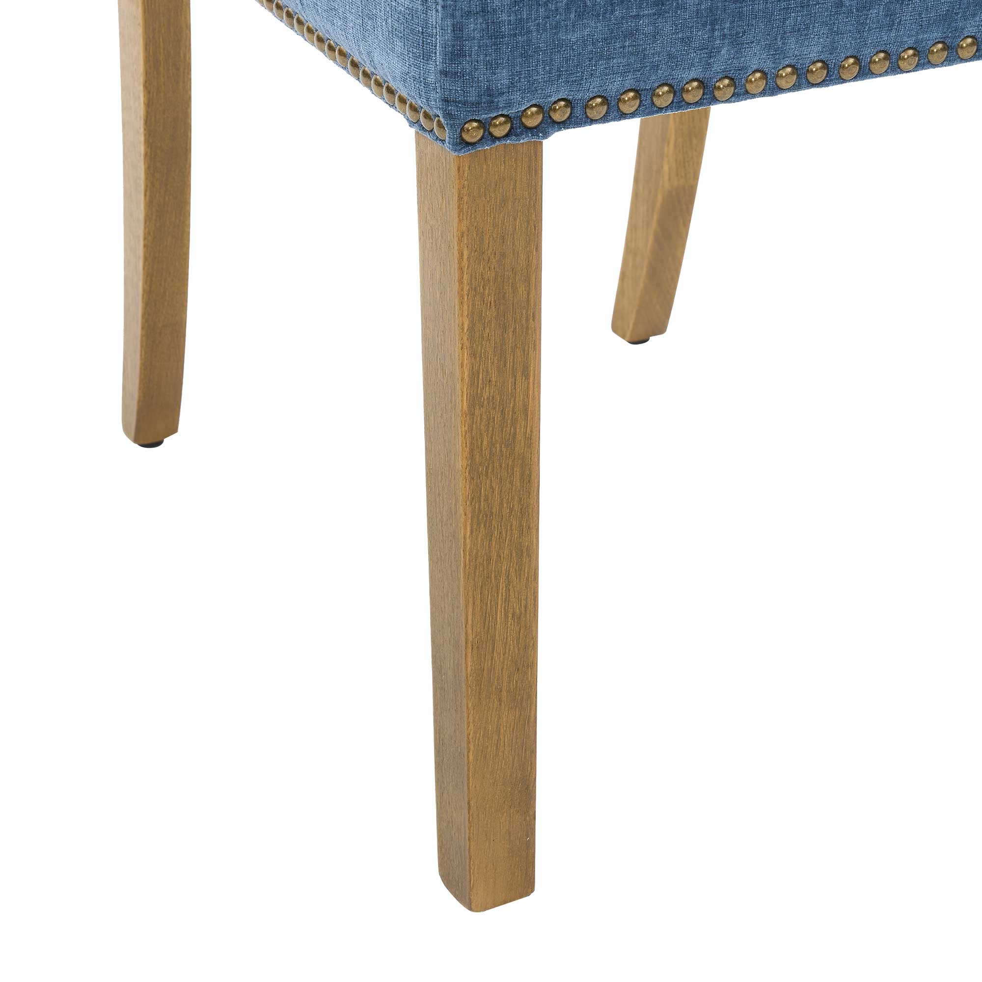 Gable Blue Fabric Dining Chair with Light Legs