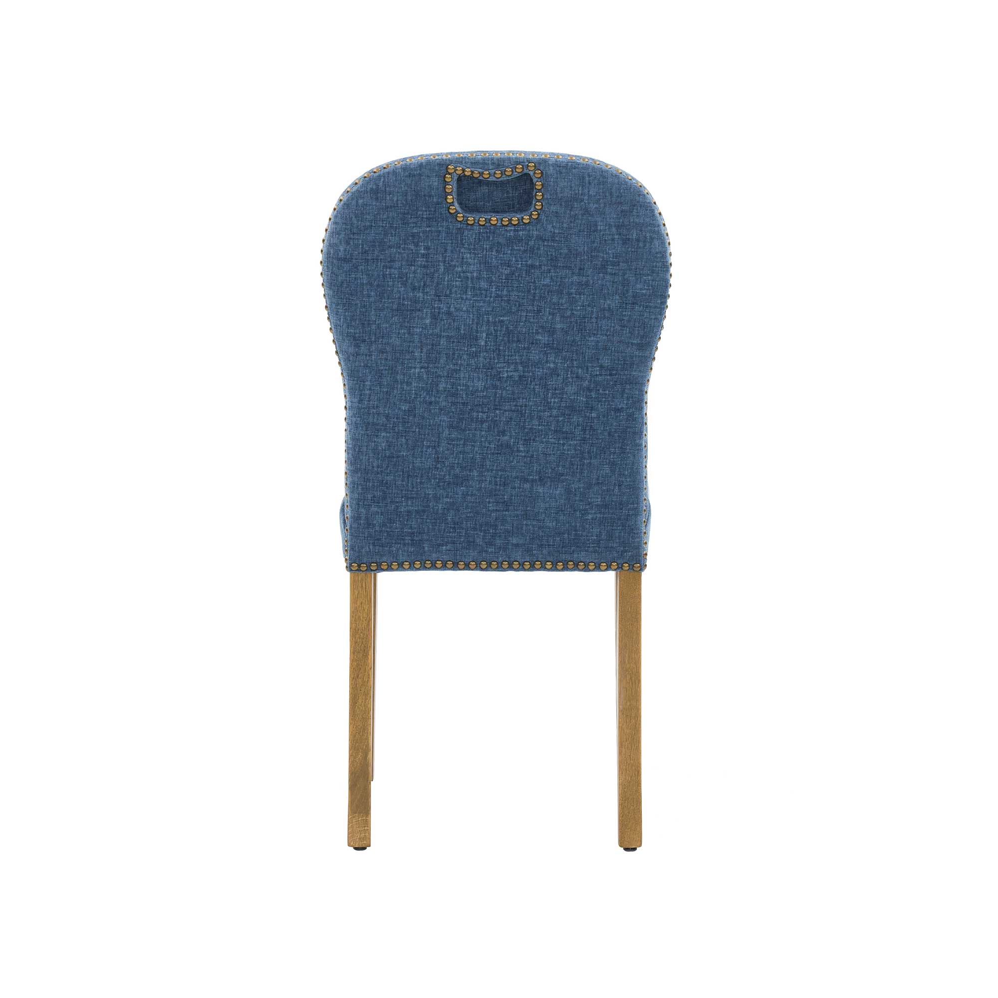 Gable Blue Fabric Dining Chair with Light Legs