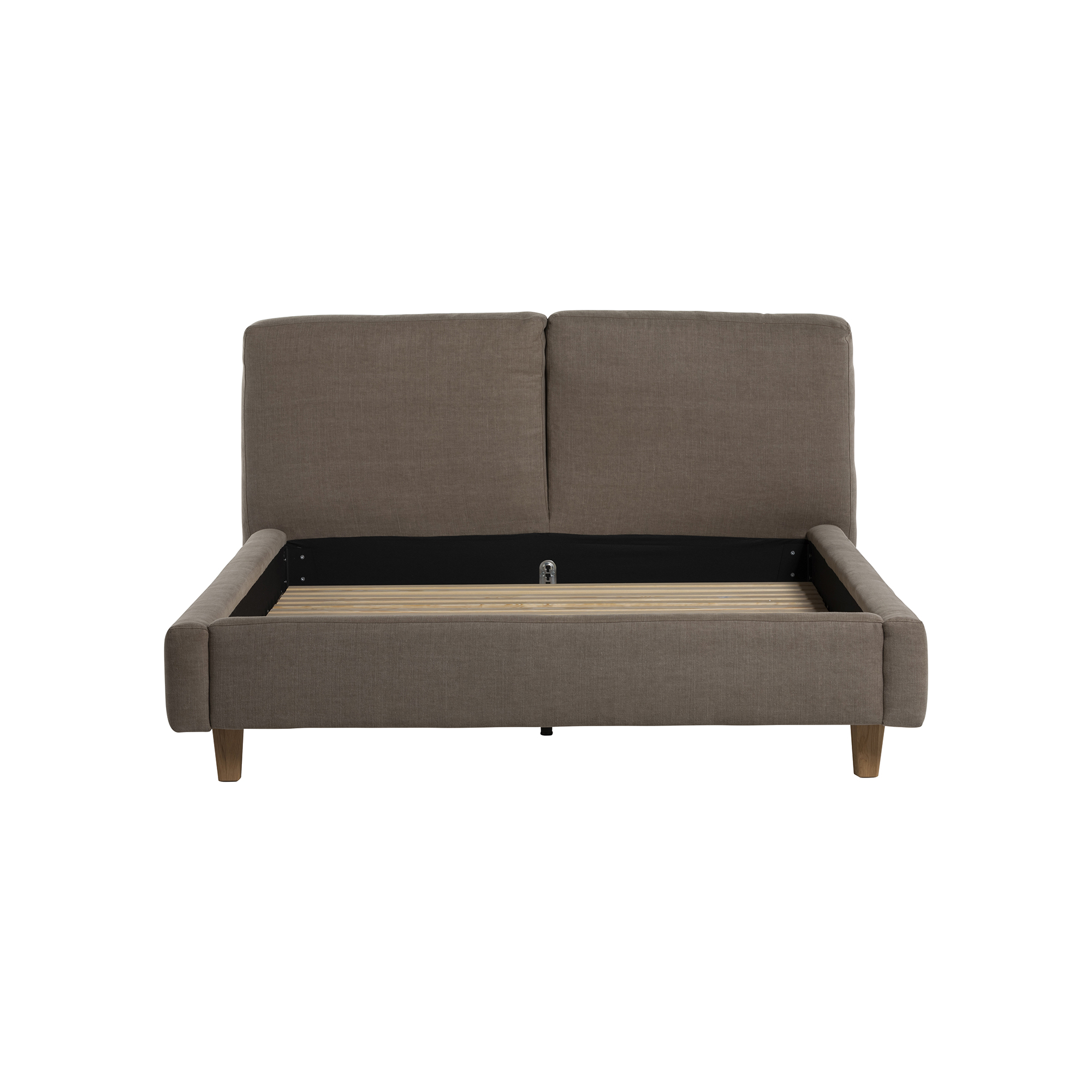 Everleigh Brown Fabric King Bed Frame, 150 x 200