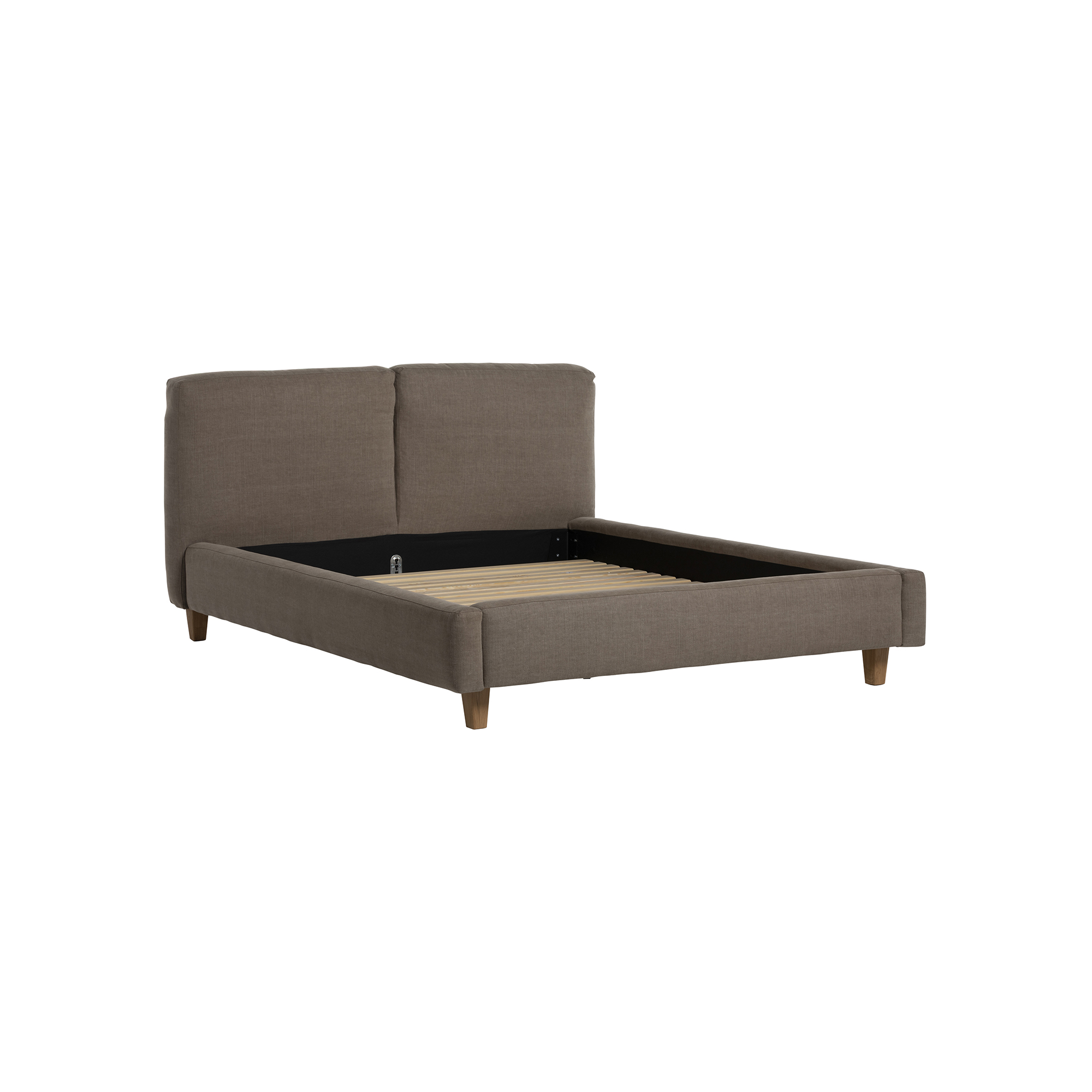 Everleigh Brown Fabric King Bed Frame, 150 x 200