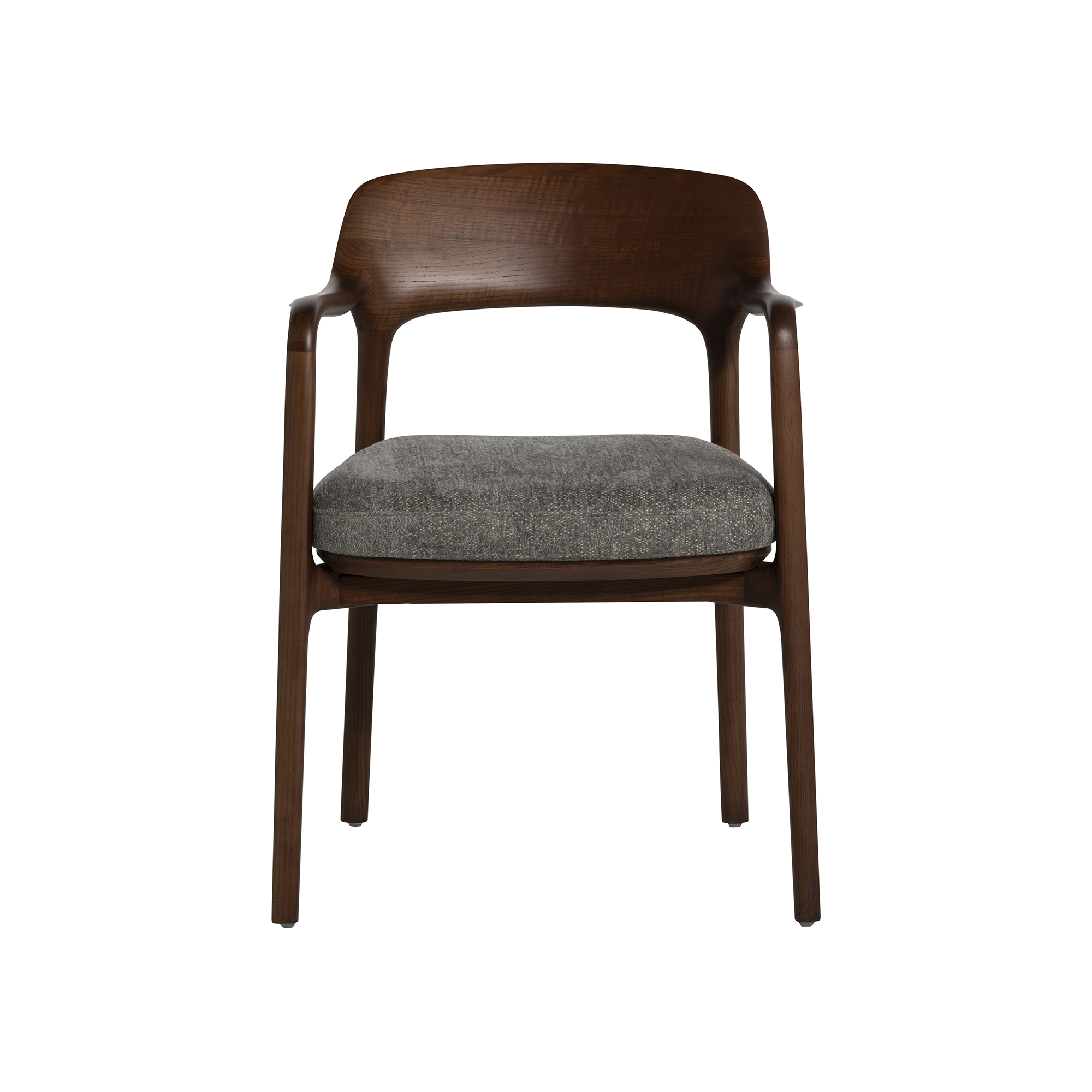 Bute Dining Chair - In Raven 07 Grey and Walnut
