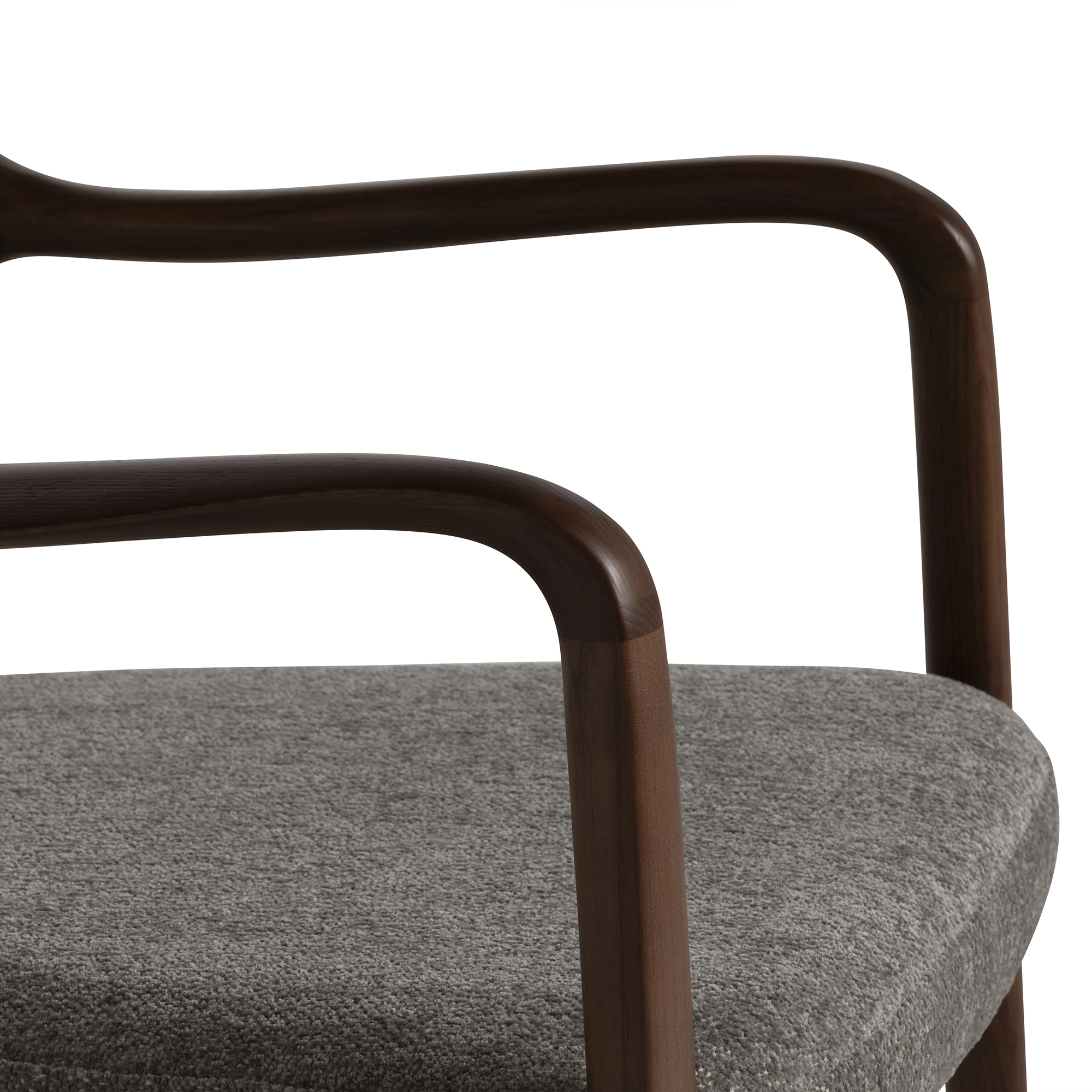 Bute Dining Chair - In Raven 07 Grey and Walnut