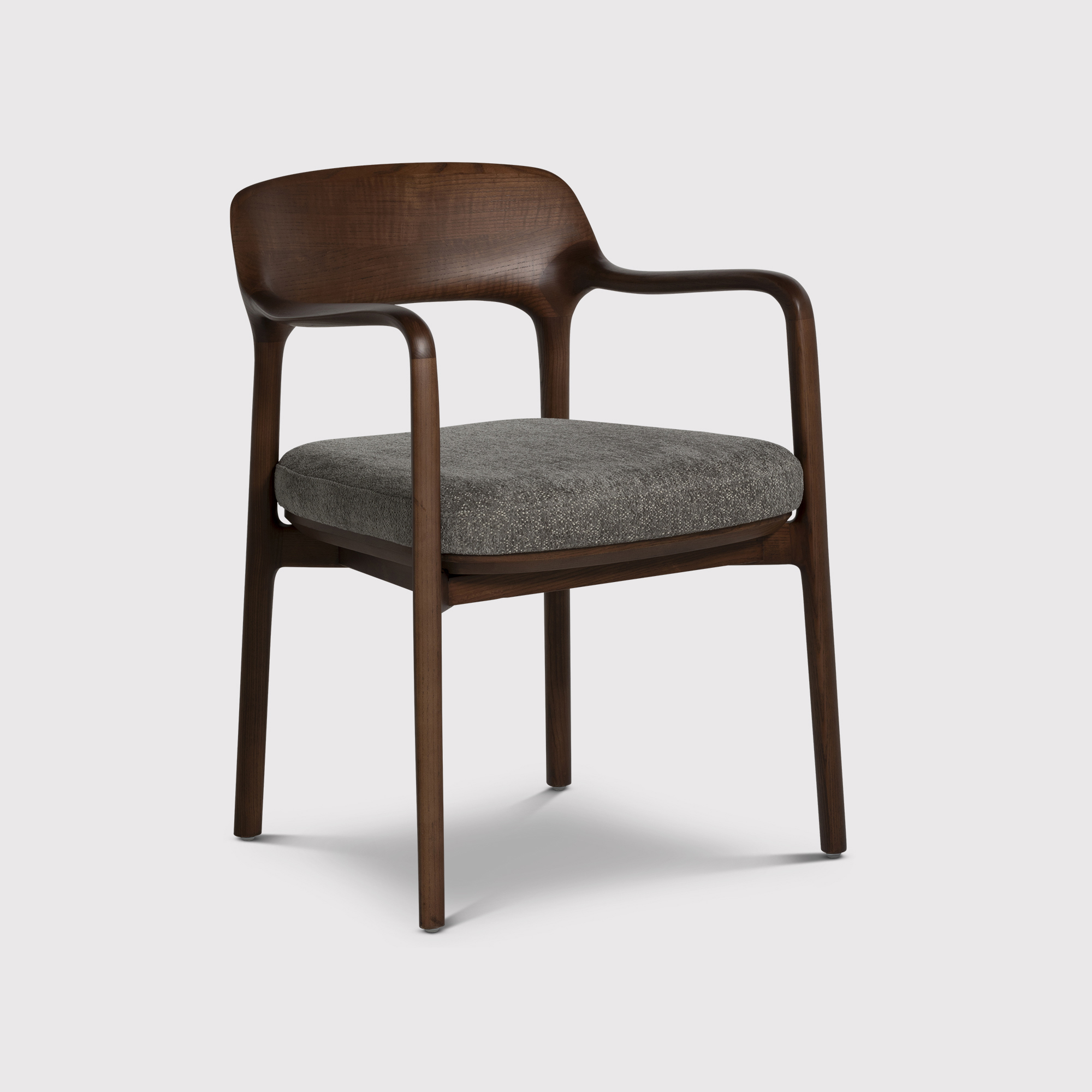 Bute Dining Chair - In Raven 07 Grey and Walnut