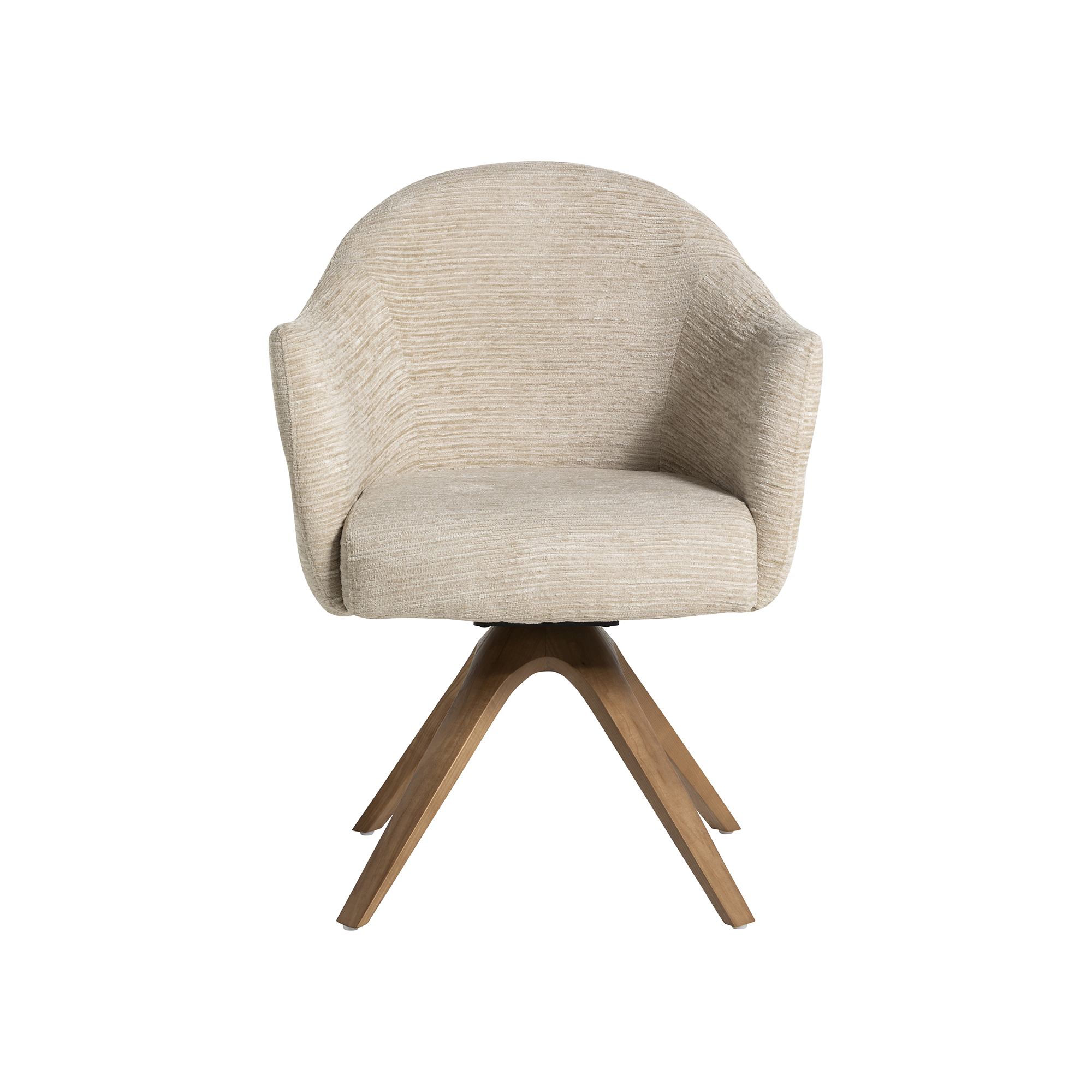 Fitzgerald Swivel Dining Chair - Berlin -110 Beige fabric with Natural #W01-3 Frame