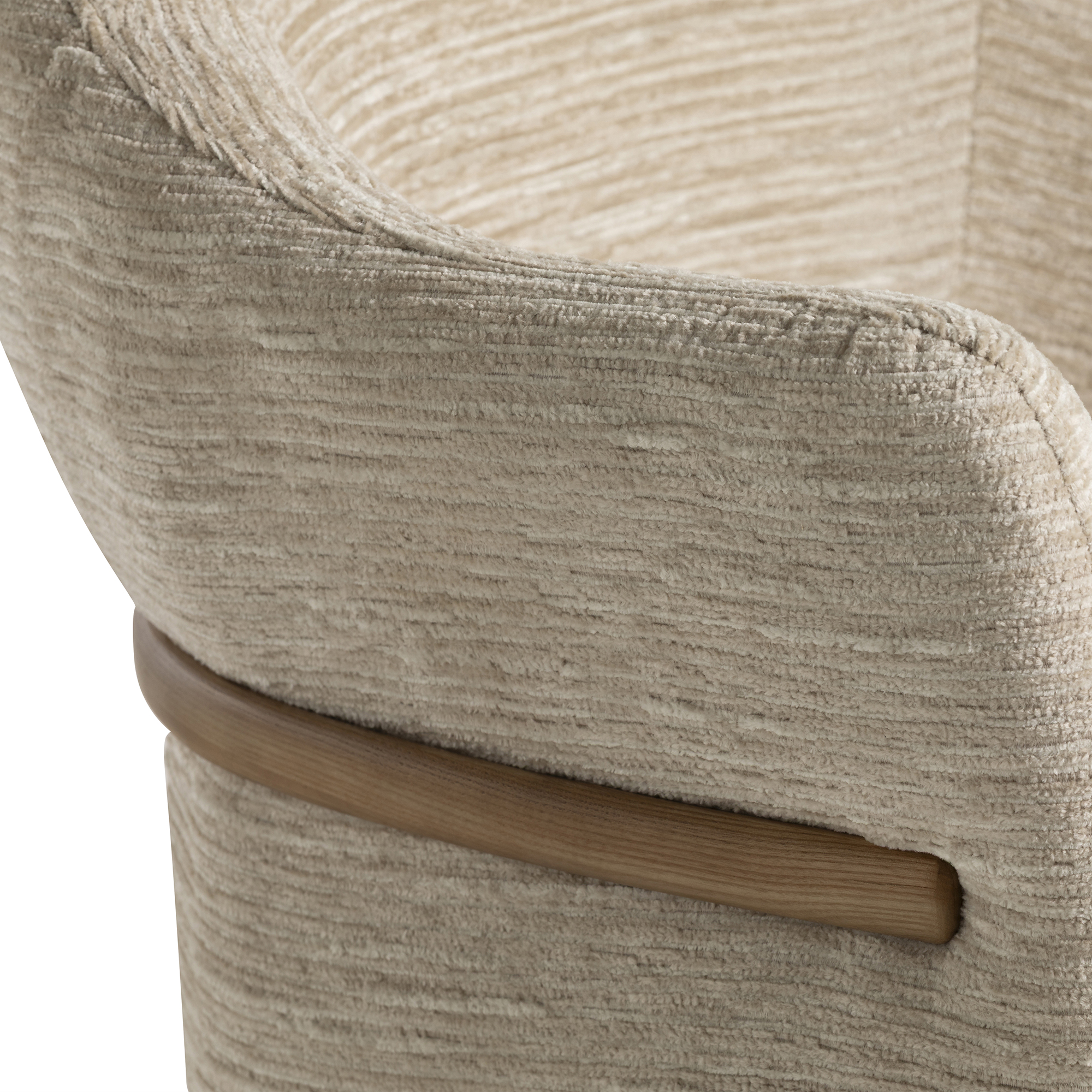 Fitzgerald Swivel Dining Chair - Berlin -110 Beige fabric with Natural #W01-3 Frame