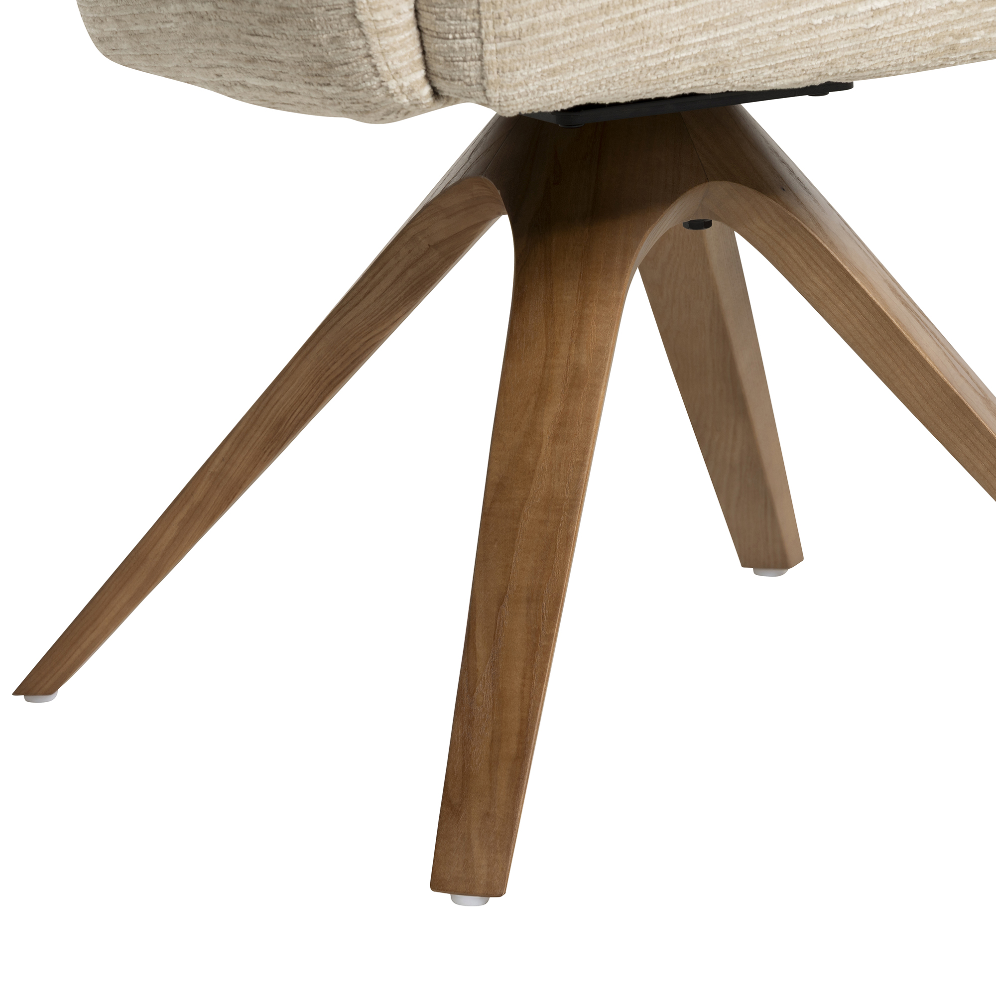 Fitzgerald Swivel Dining Chair - Berlin -110 Beige fabric with Natural #W01-3 Frame