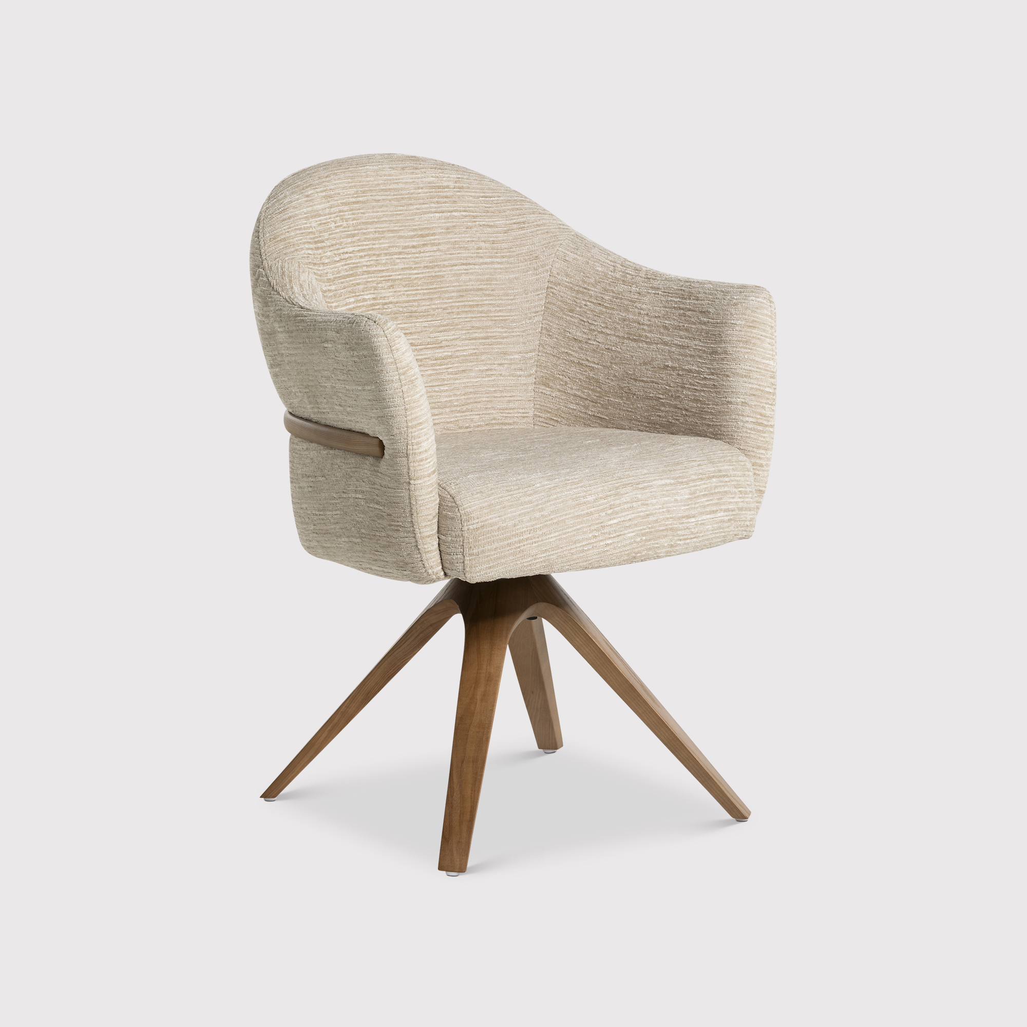 Fitzgerald Swivel Dining Chair - Berlin -110 Beige fabric with Natural #W01-3 Frame