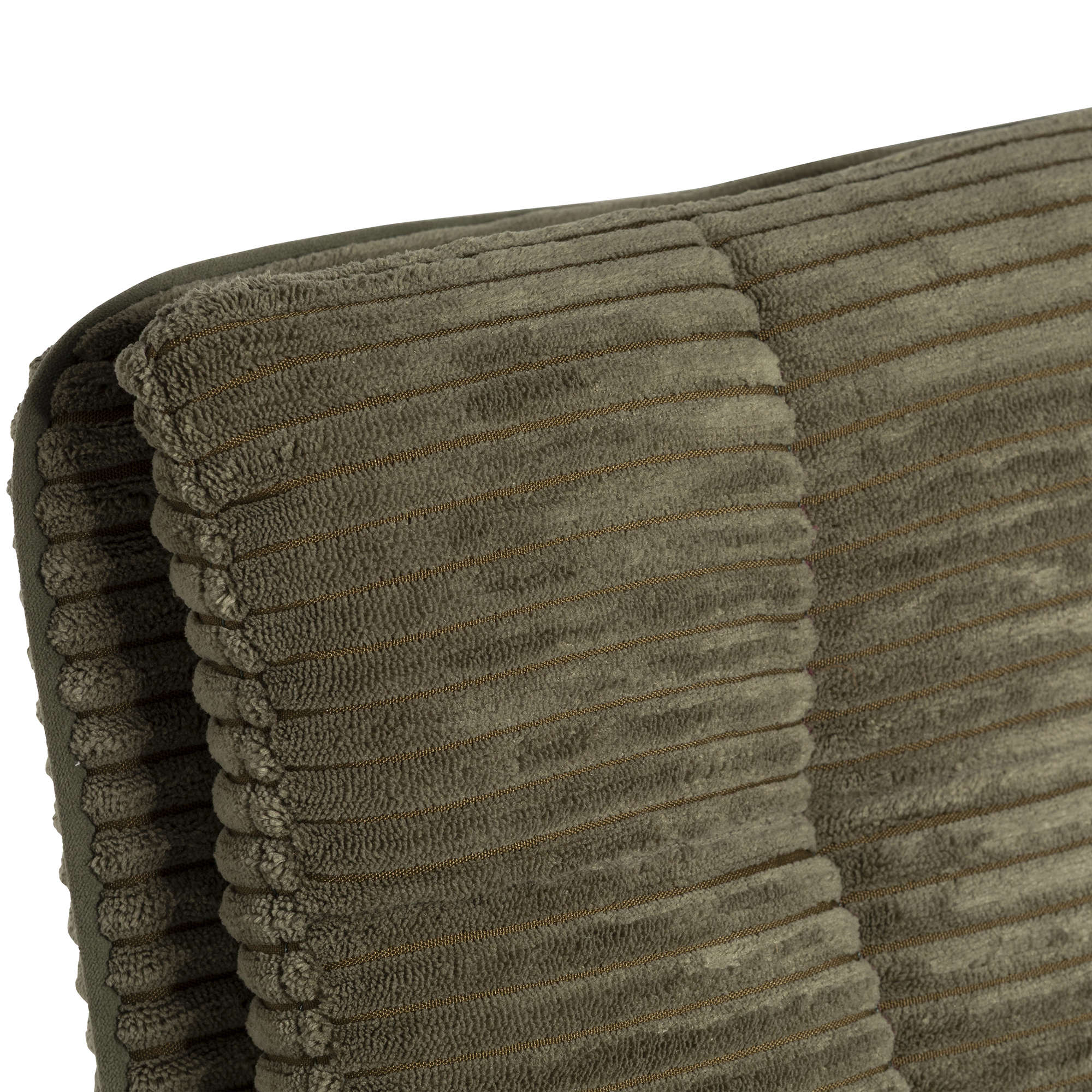 Odine Corduroy Swivel Bar Stool, Fabric Green, Piping Green, Frame In Black