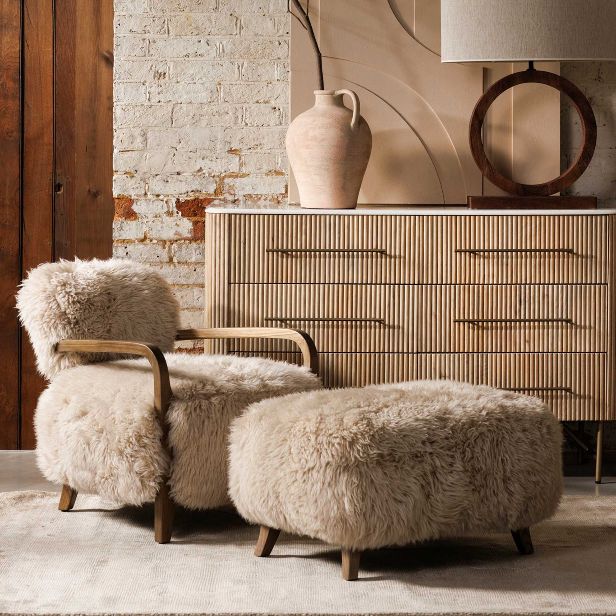 Cabana Chair - Yeti Beige and Weathered Oak