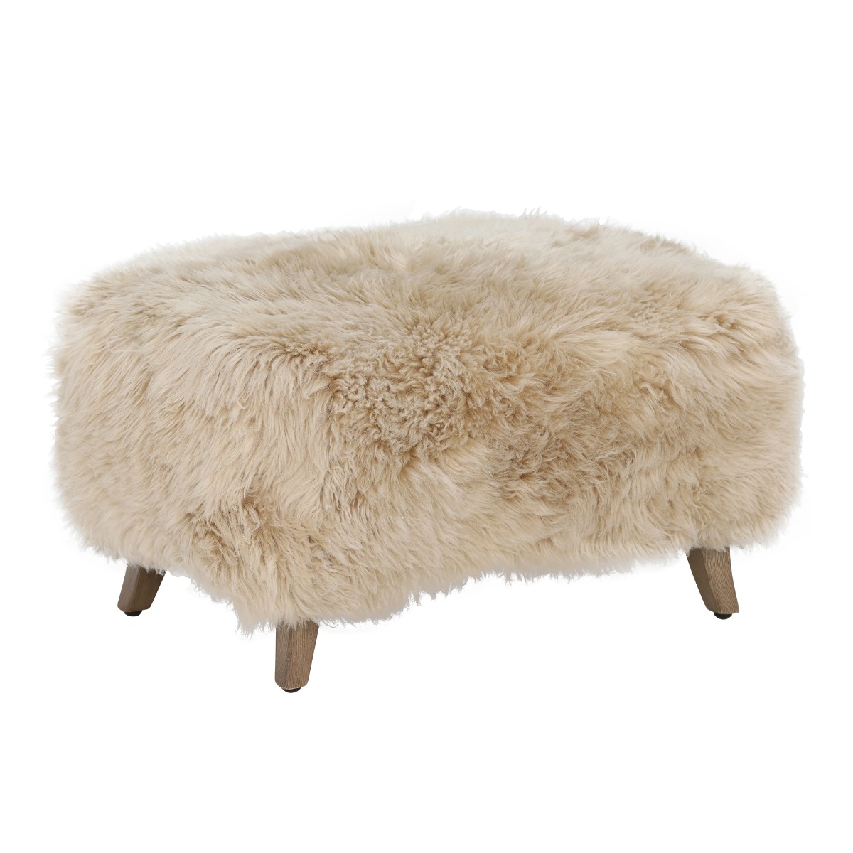 Cabana Footstool - Yeti Beige and Weathered Oak