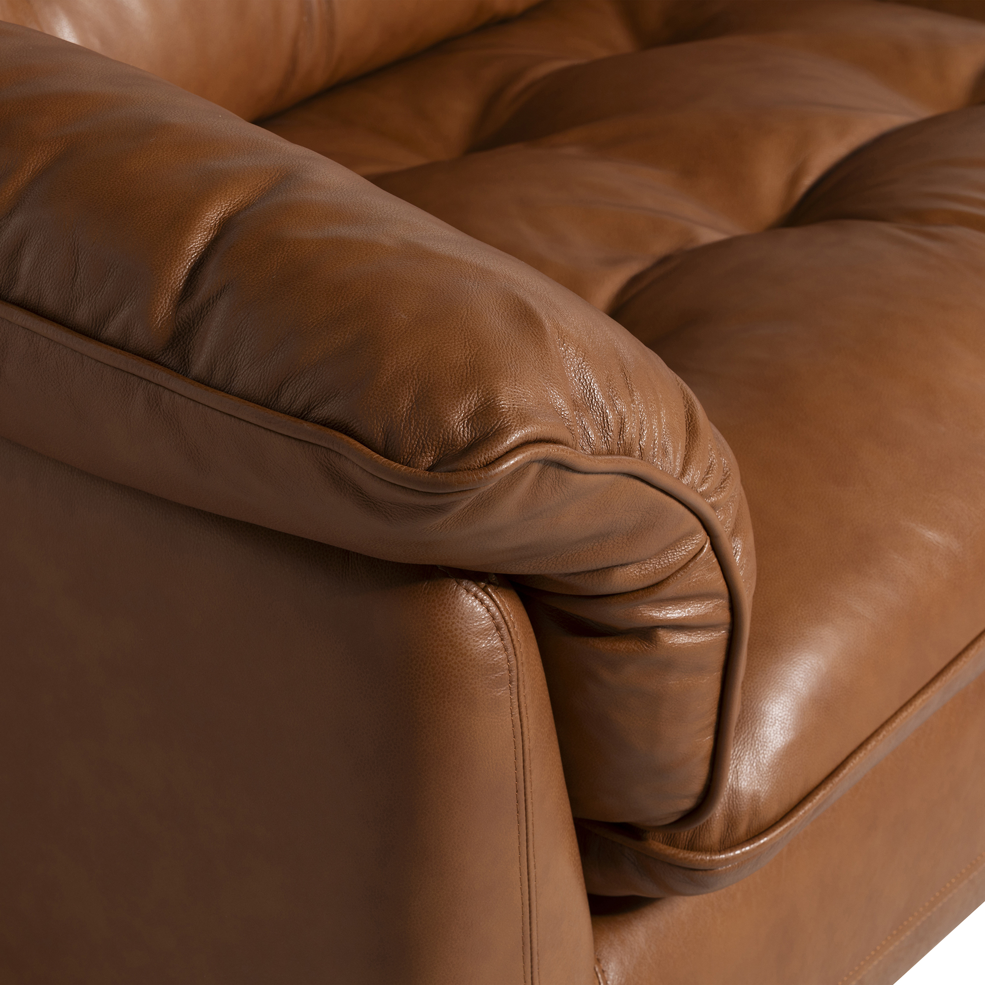 Pelle Brown Leather 2.5 Seater Sofa, Cognac Leather