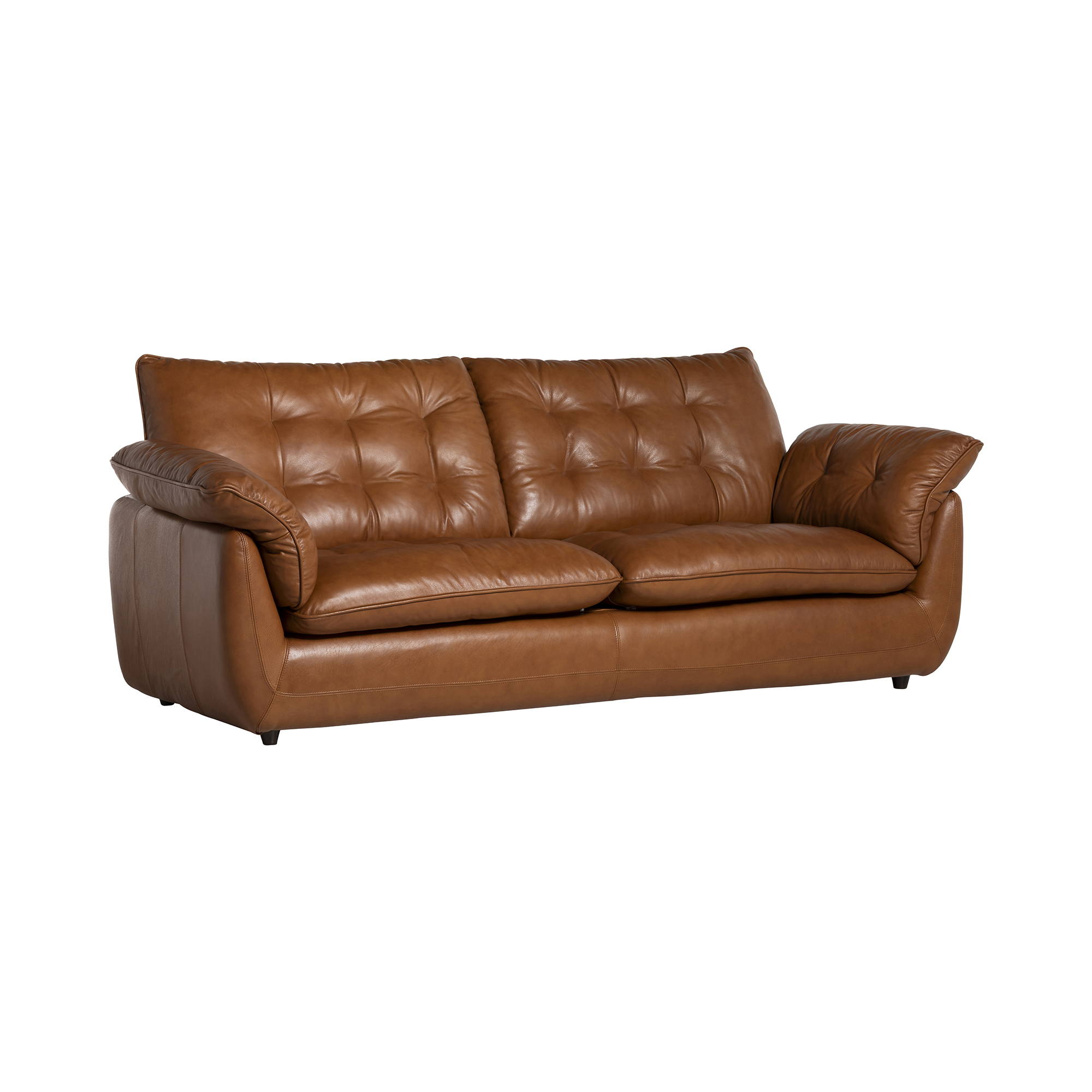 Pelle Brown Leather 2.5 Seater Sofa, Cognac Leather