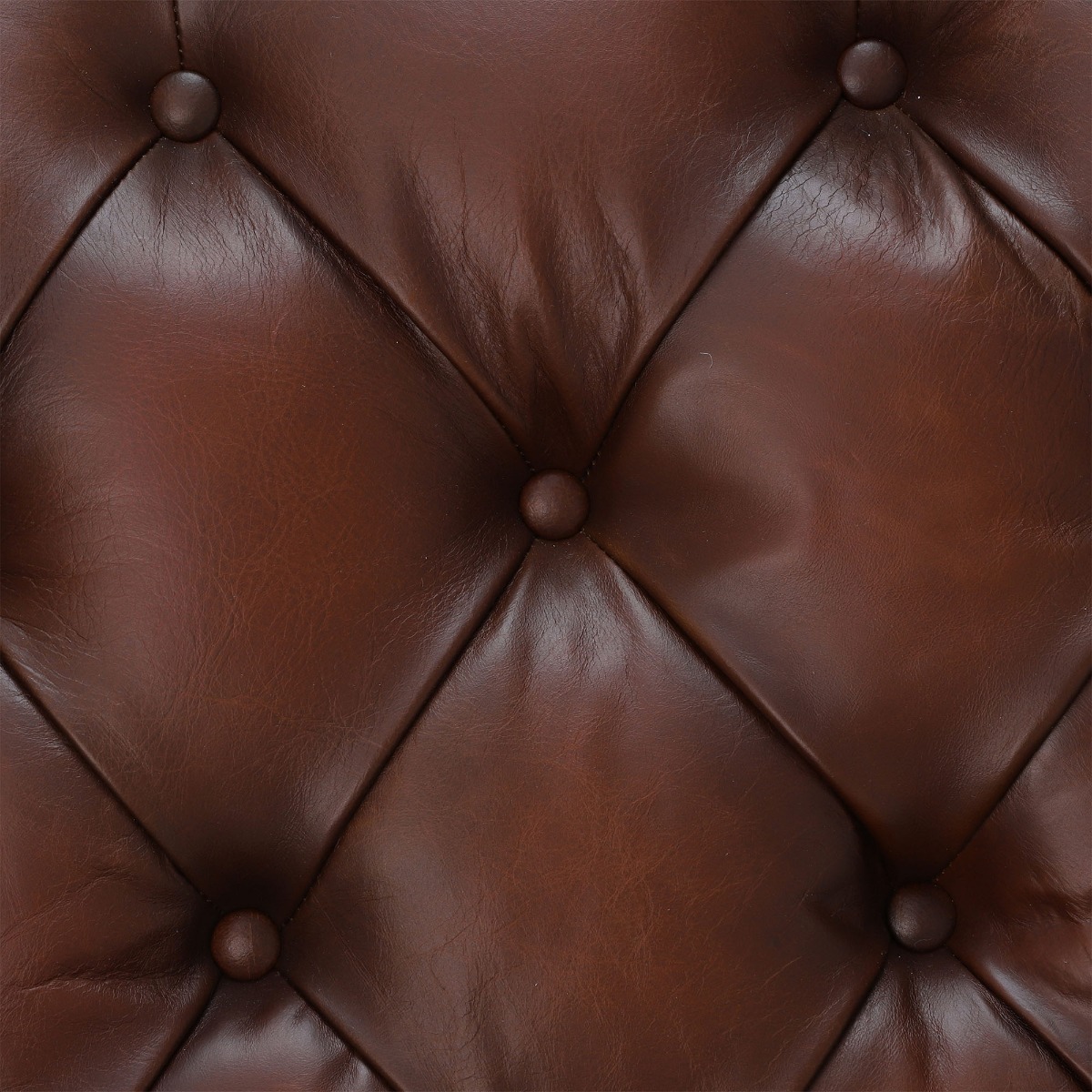 Ullswater Leather Buttoned Wing Chair, Vintage Tabac Body, Brass Studs