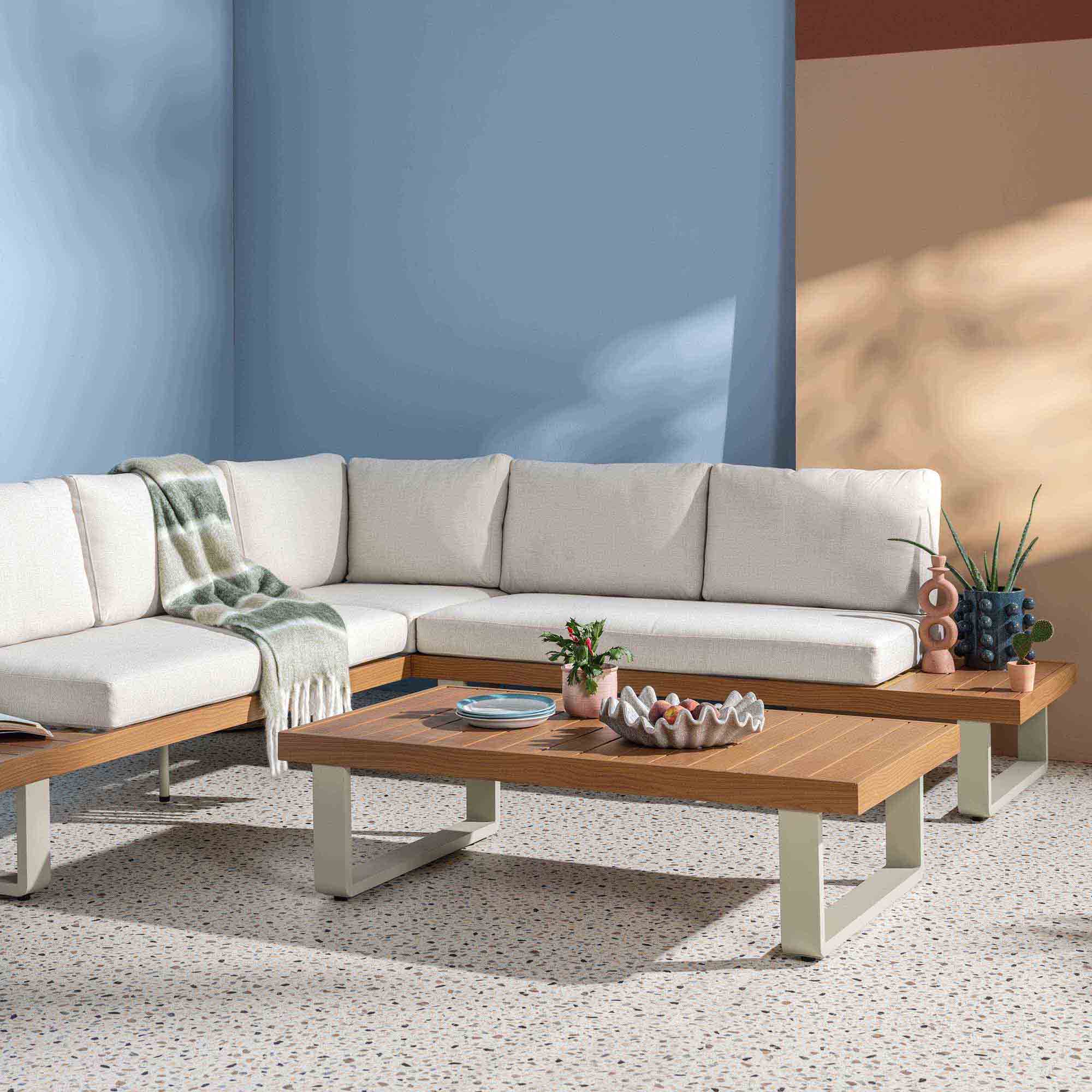 Bardolino 4 Seater Wood Effect Garden Corner Set