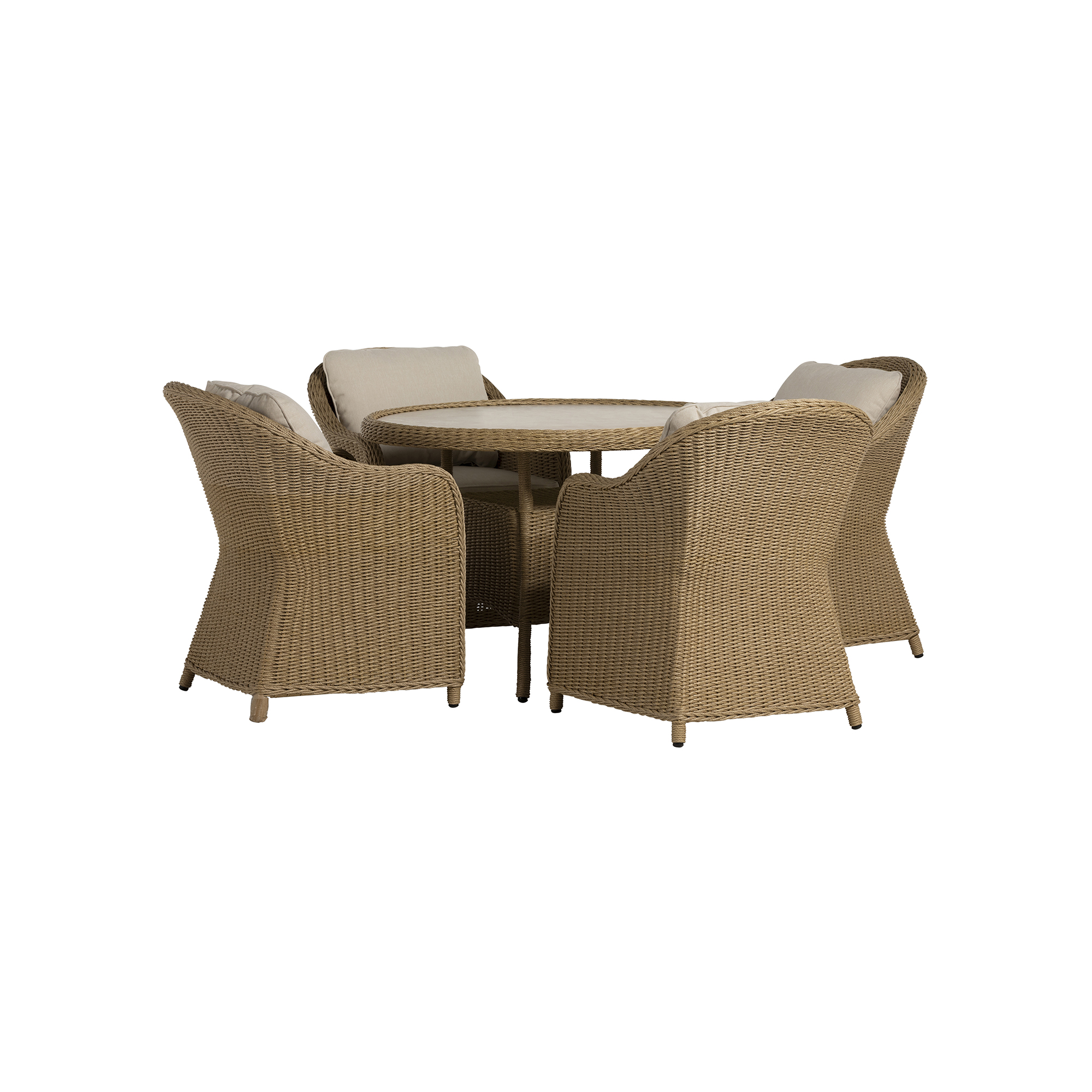 Garda Round 4 Seater Wicker Garden Dining Set