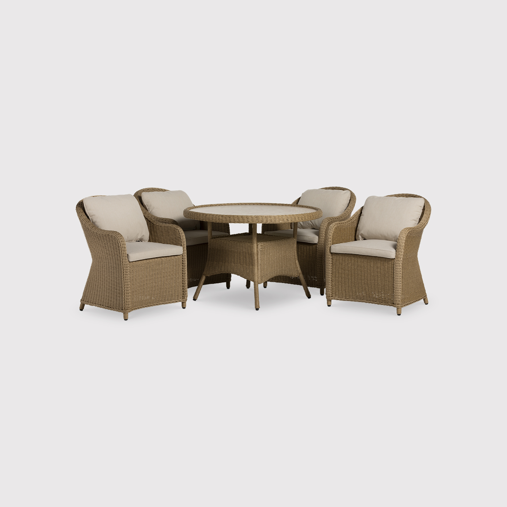 Garda Round 4 Seater Wicker Garden Dining Set