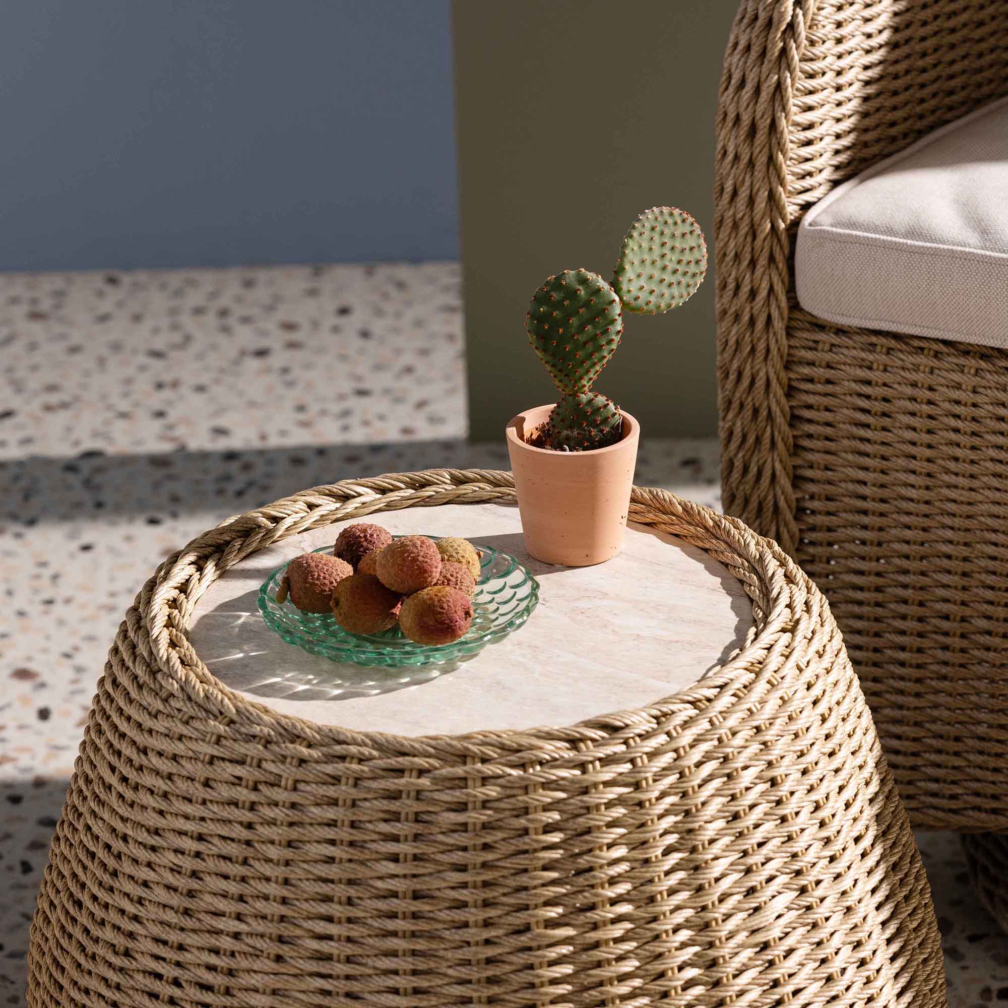 Garda 2 Seater Wicker Garden Swivel Bistro Set