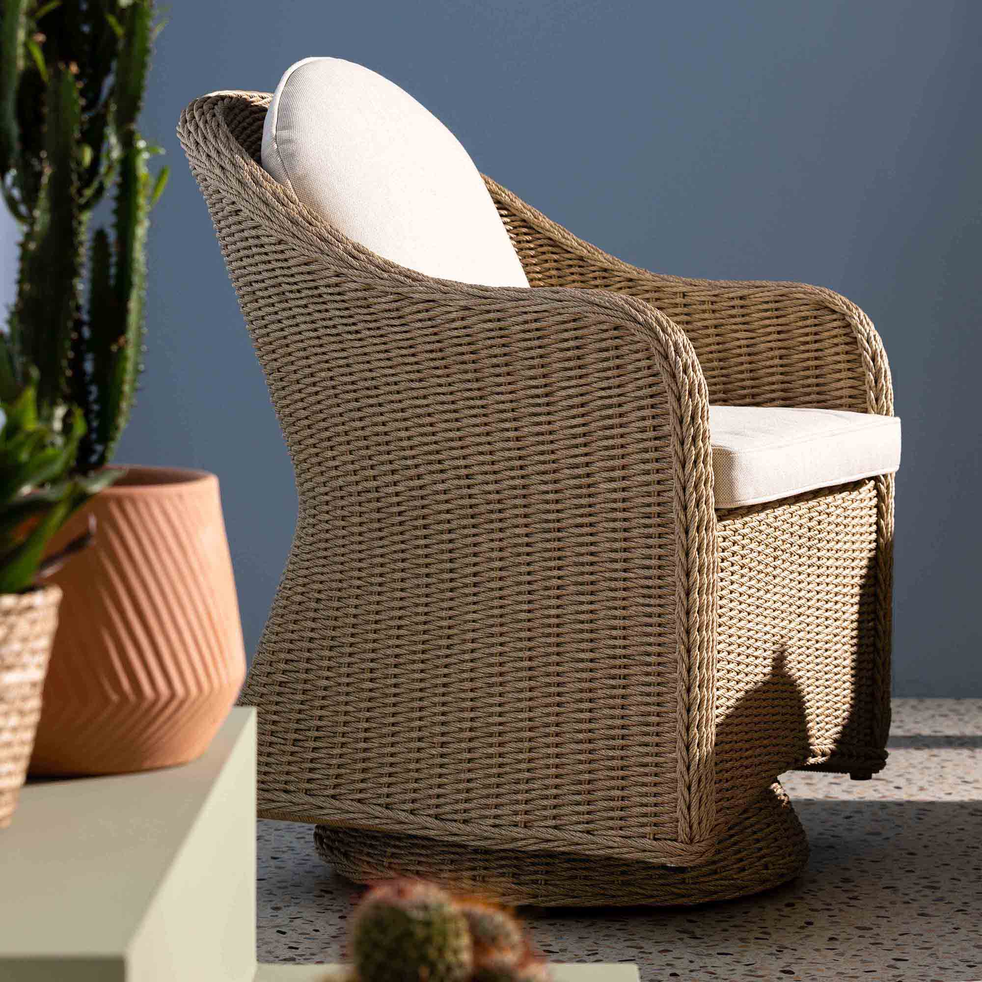 Garda 2 Seater Wicker Garden Swivel Bistro Set