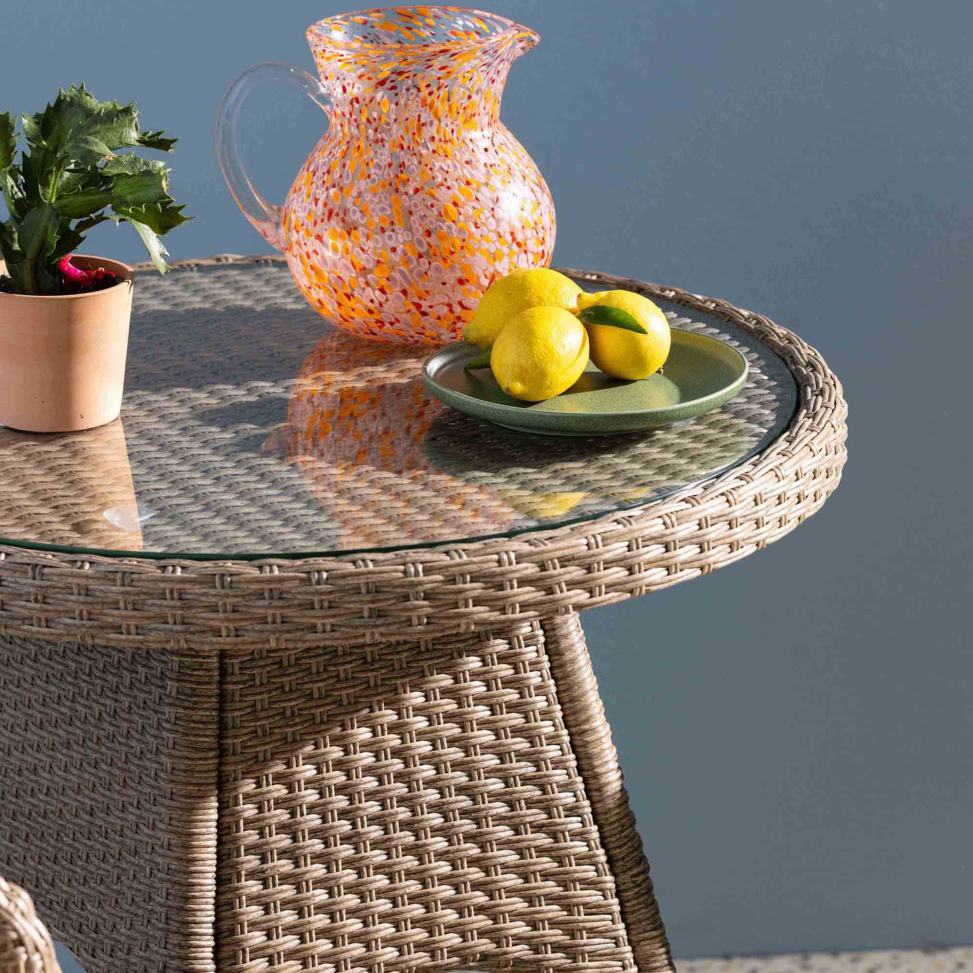 Lazise 2 Seater Garden Wicker Bistro Set