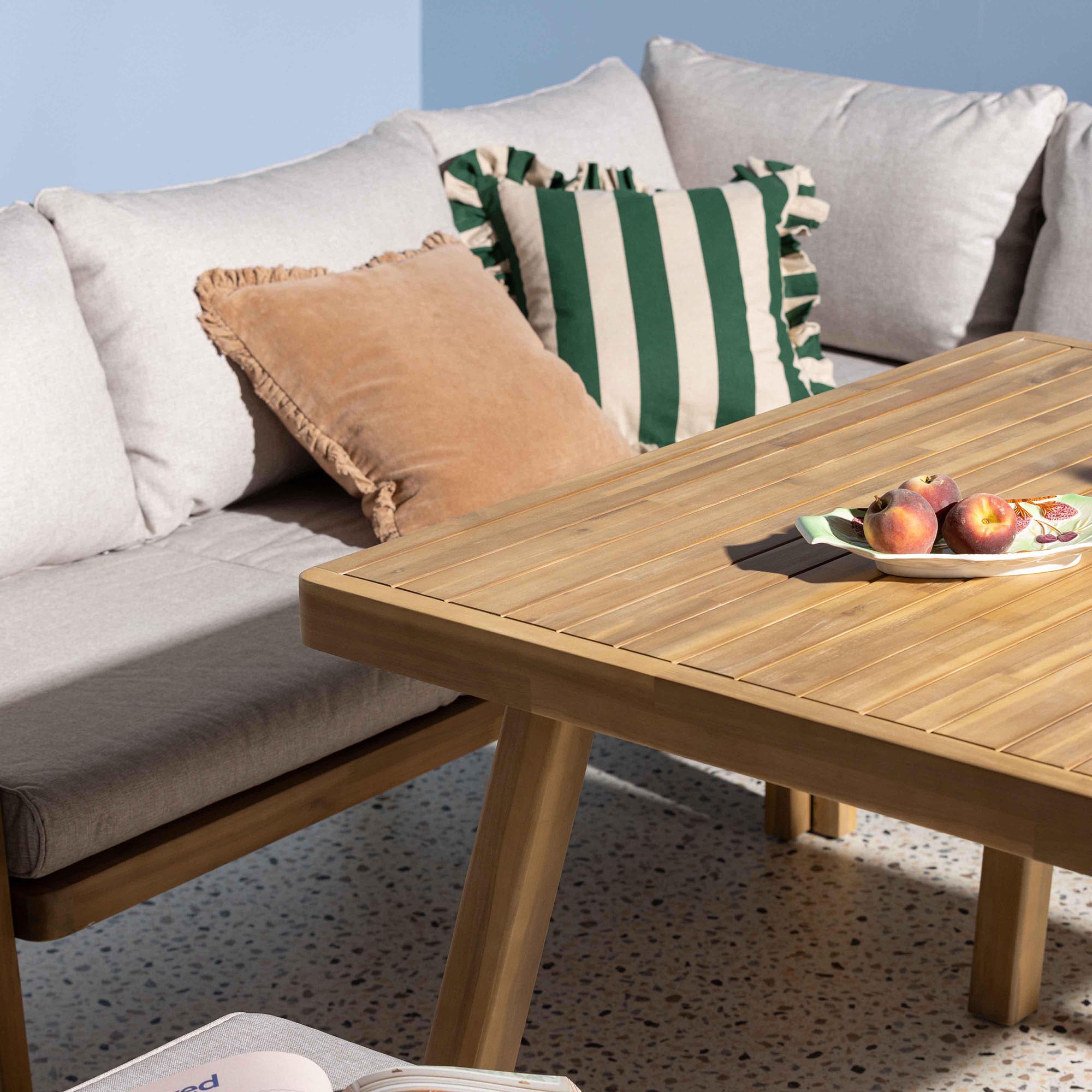 Tavira 8 Seater Acacia Wood Garden Corner Dining Set