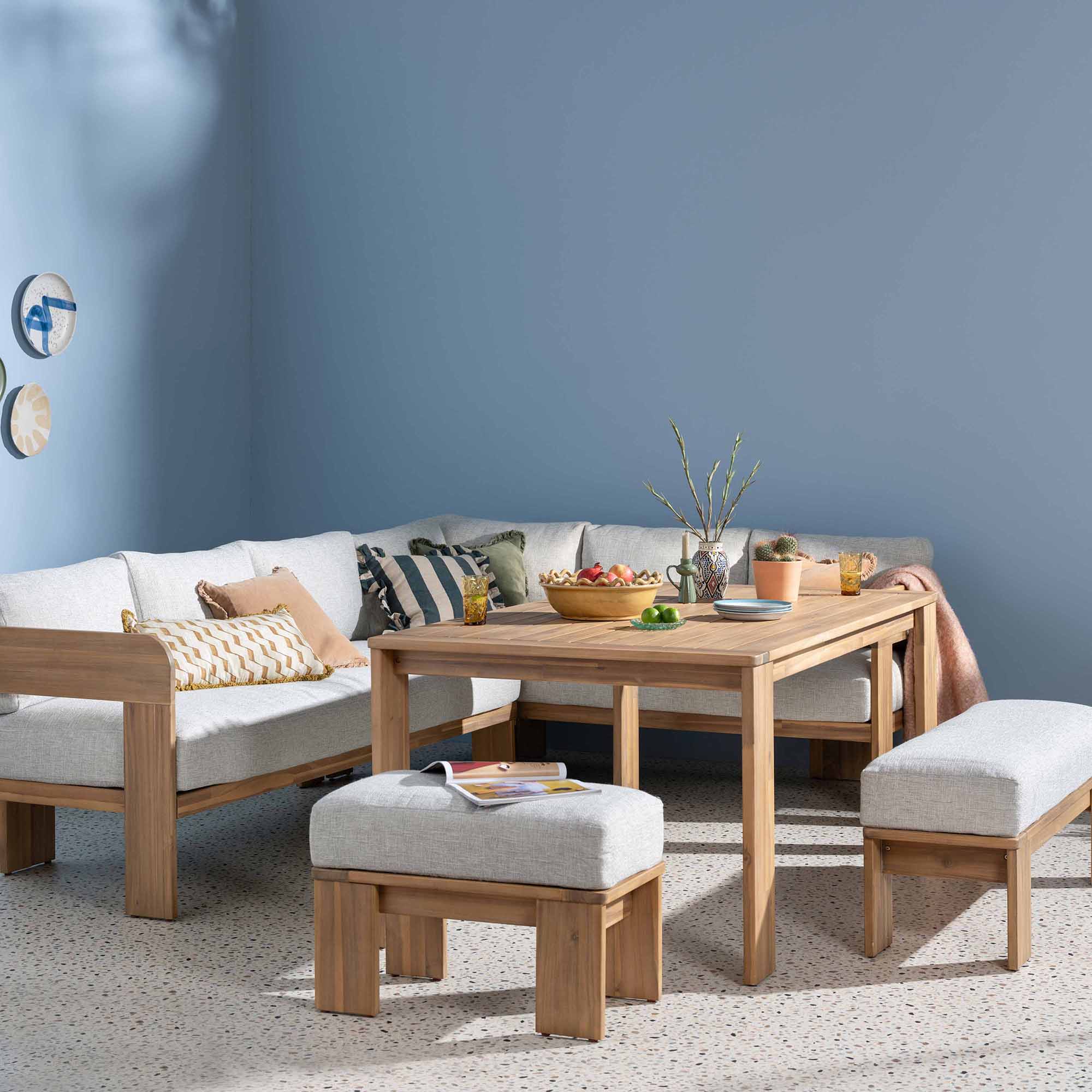 Tignale 8 Seater Acacia Wood Garden Corner Dining Set