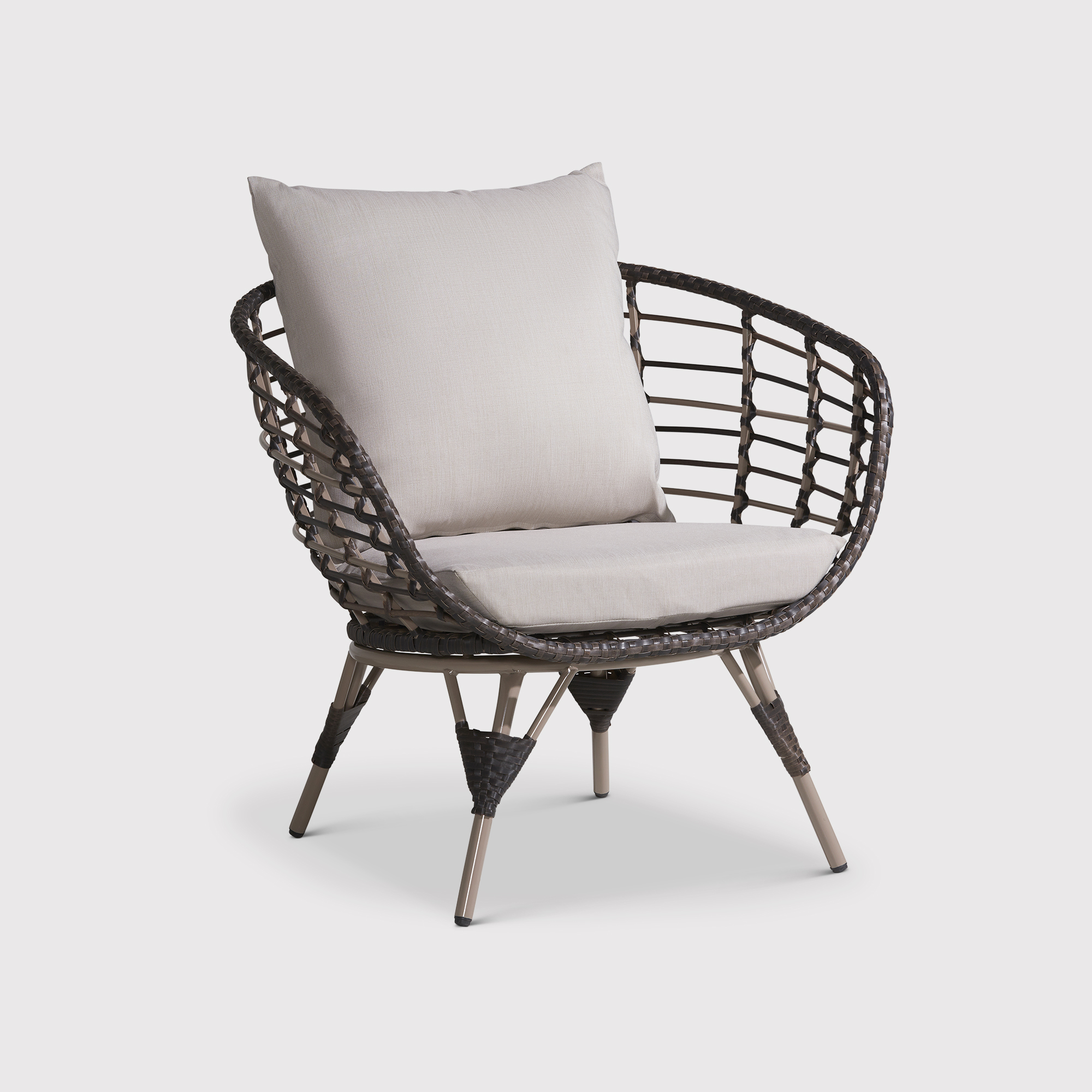 Bergamo Brown Wicker Garden Bistro Set, Seats 2