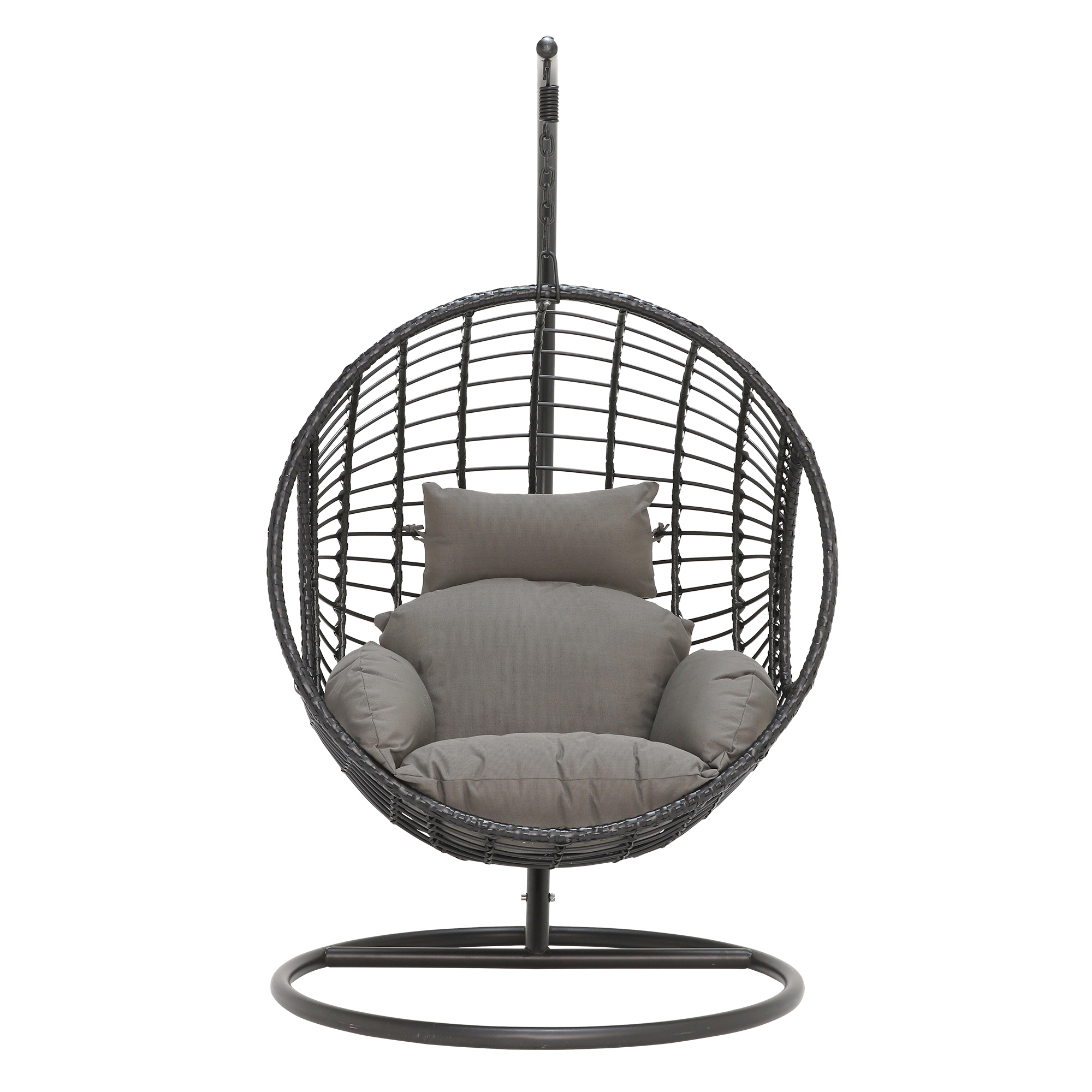 Castello Black Garden Swing Egg Chair With Black Frame