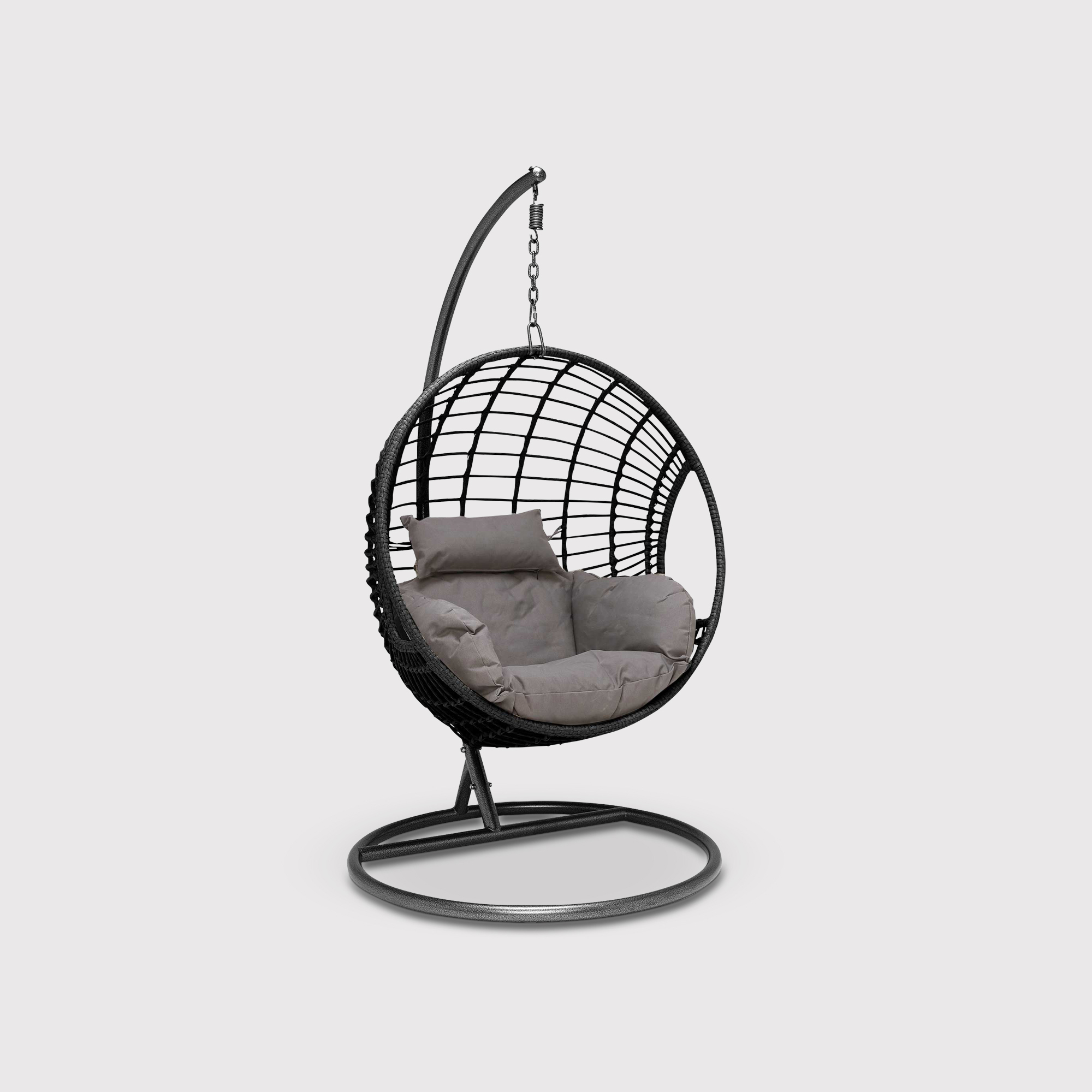 Castello Black Garden Swing Egg Chair With Black Frame