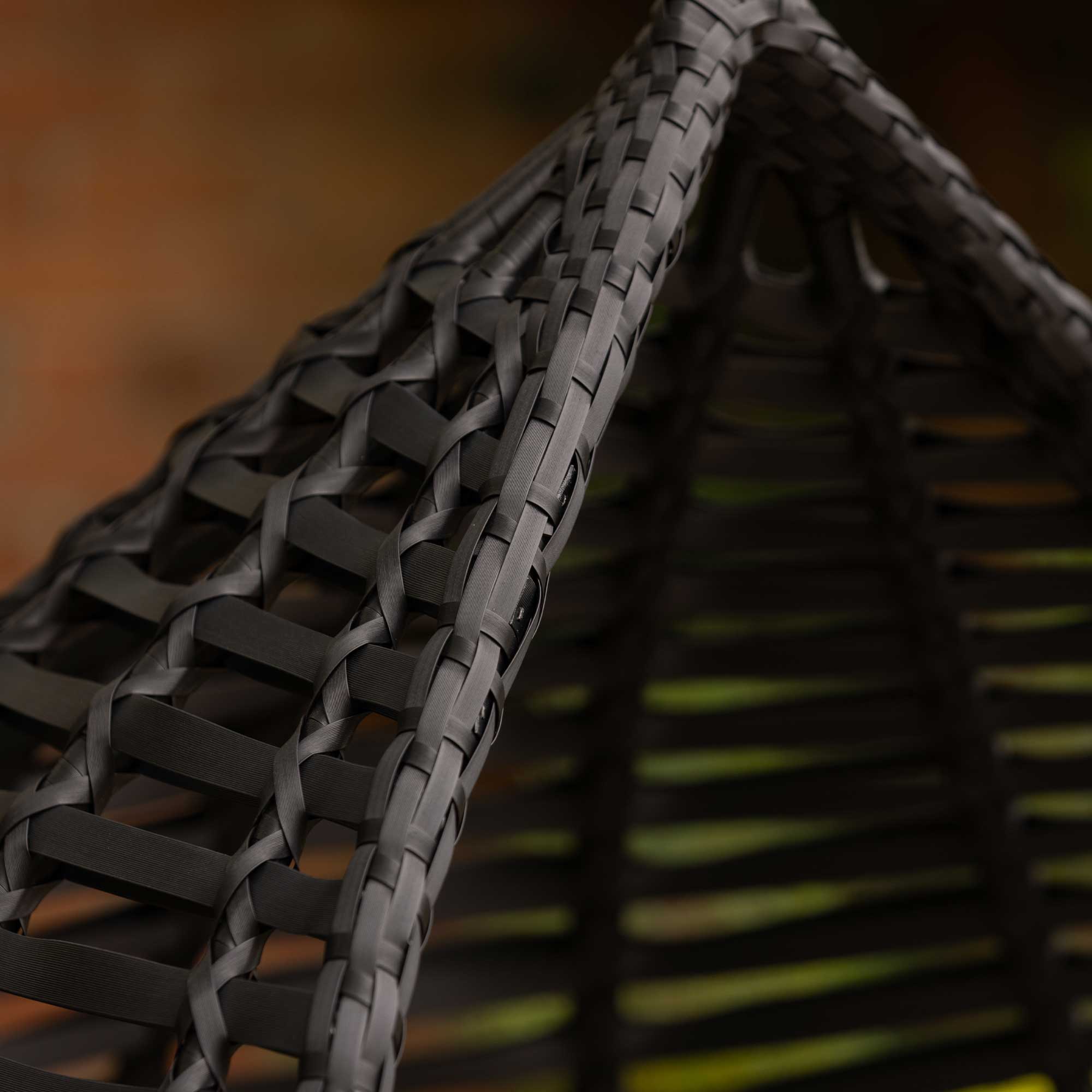 Garcia Black Hanging Garden Egg Chair, Dark Grey Cushions