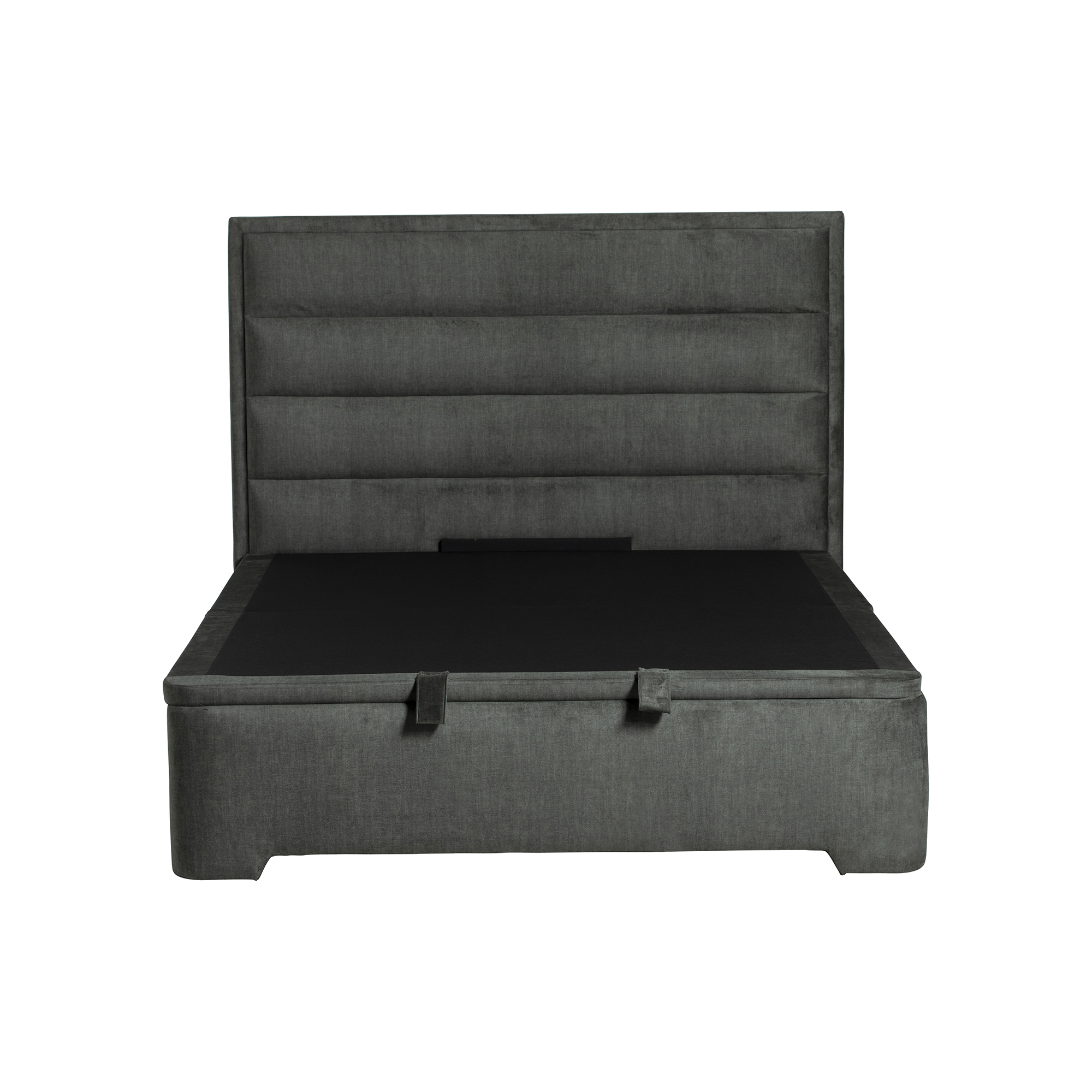 Rothbury Grey Green Fabric Double Ottoman Bed Frame, Dark Green