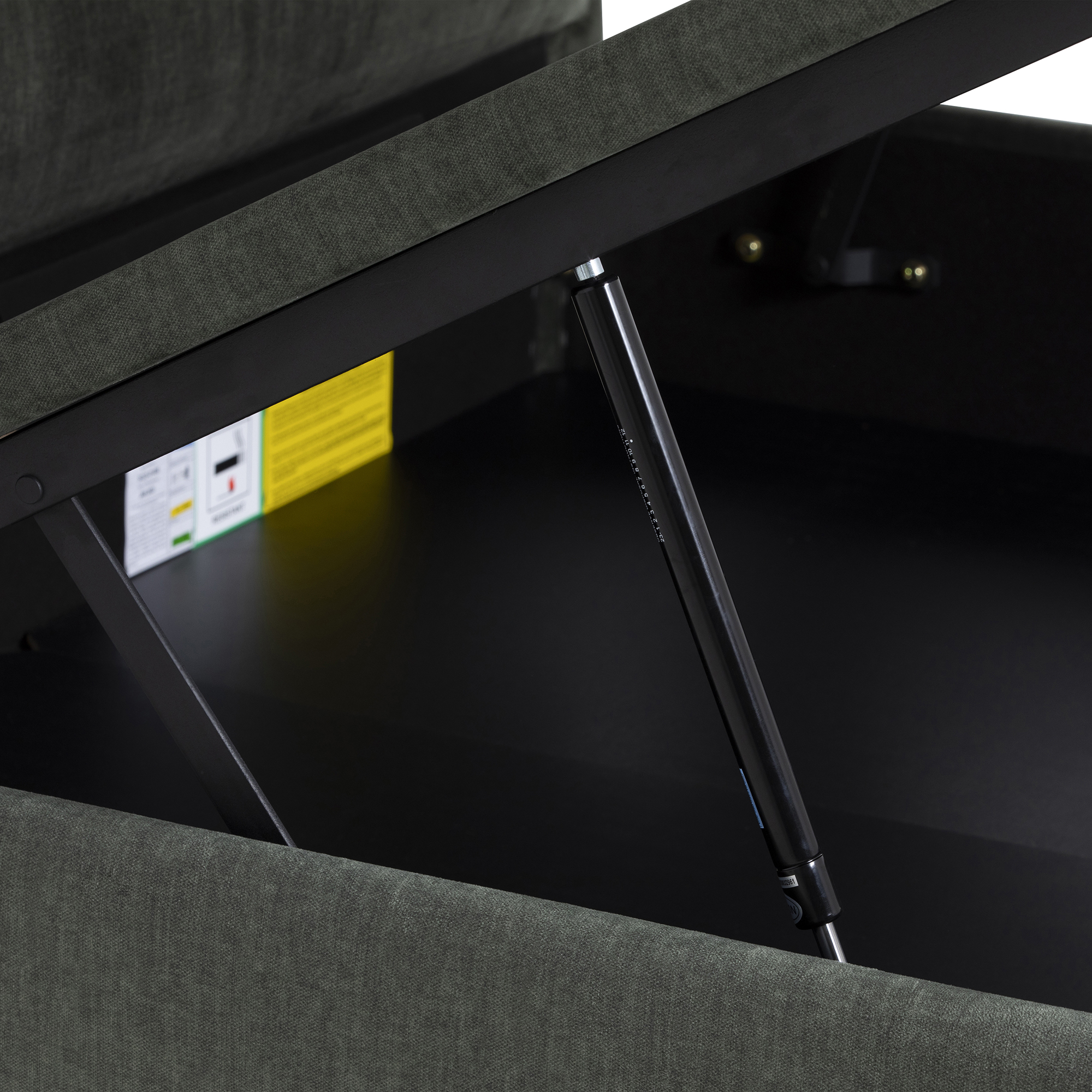 Rothbury Grey Green Fabric Double Ottoman Bed Frame, Dark Green