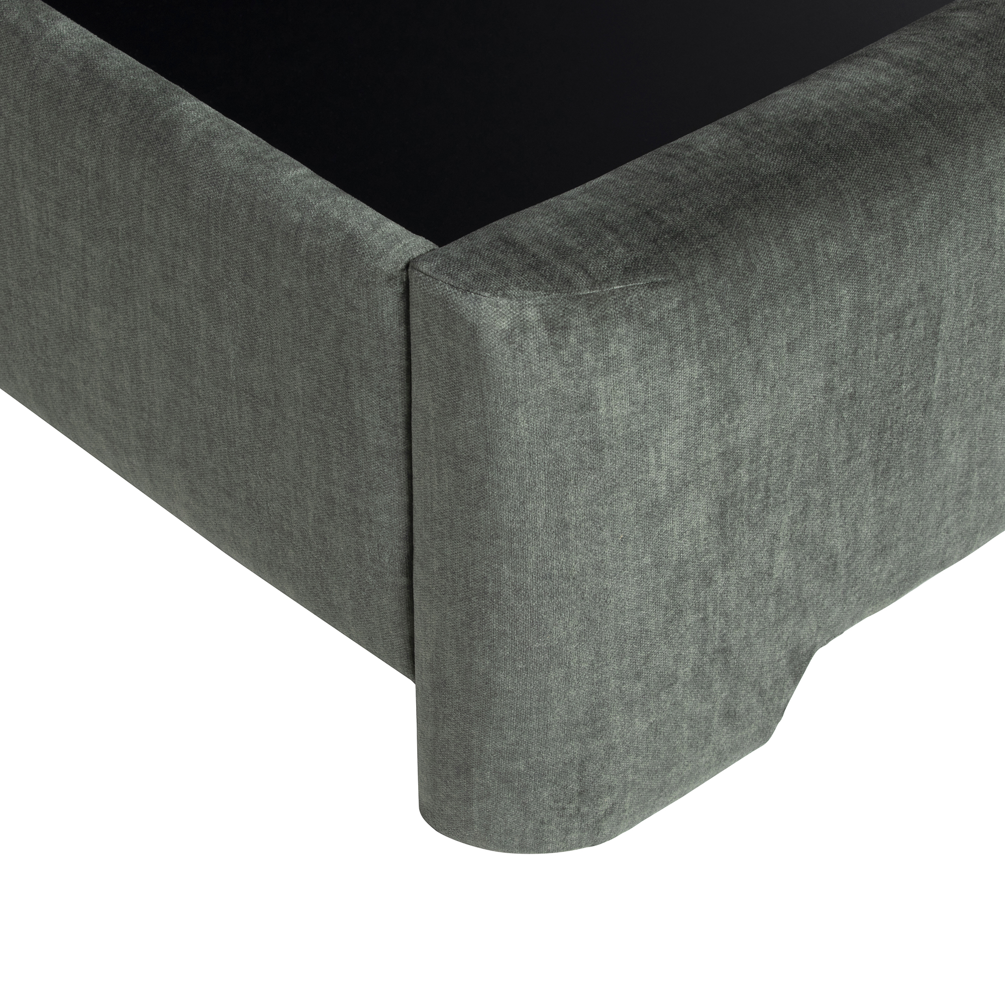 Rothbury Grey Green Fabric Double Ottoman Bed Frame, Dark Green