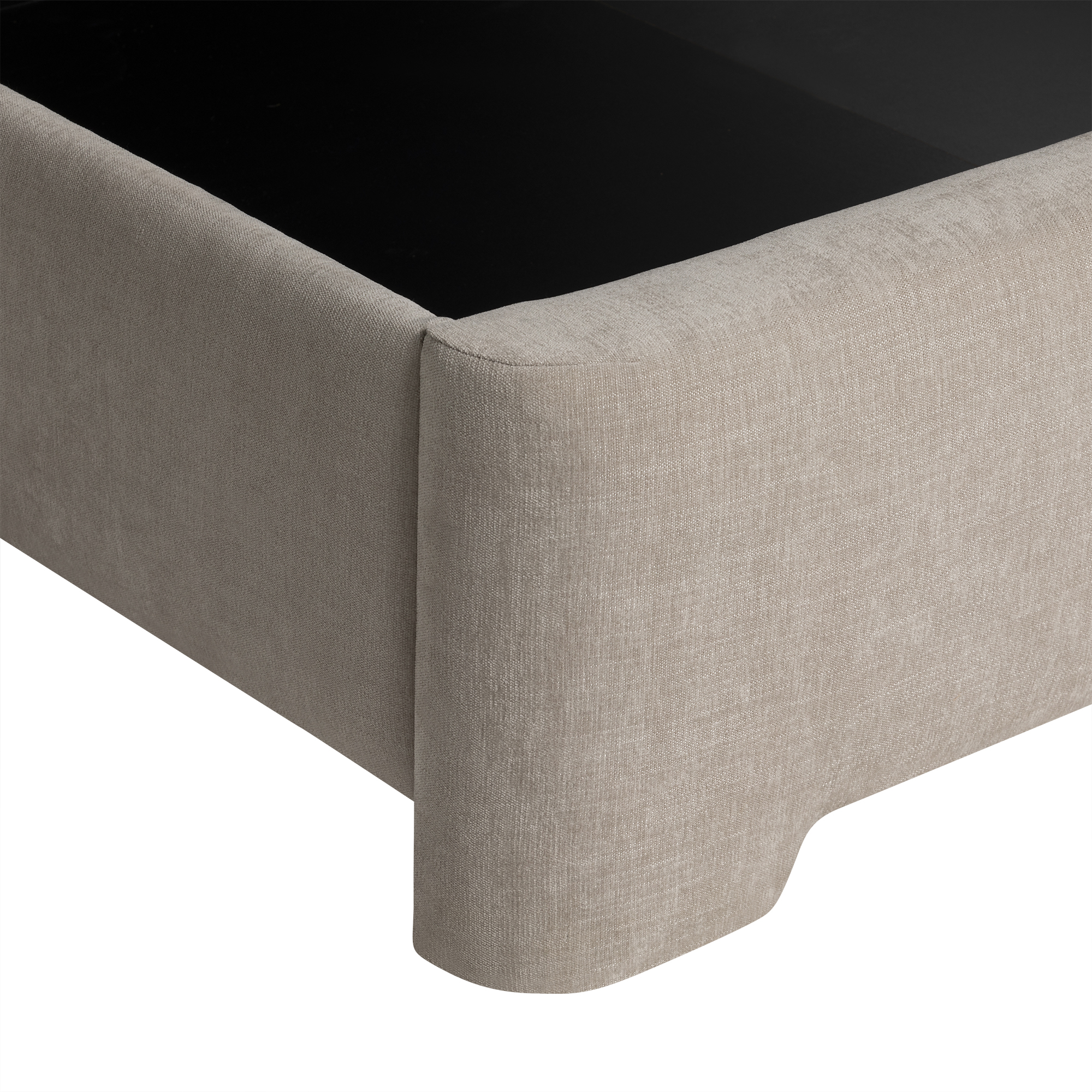 Rothbury Neutral Fabric Double Ottoman Bed Frame, Mandarin Biscuit