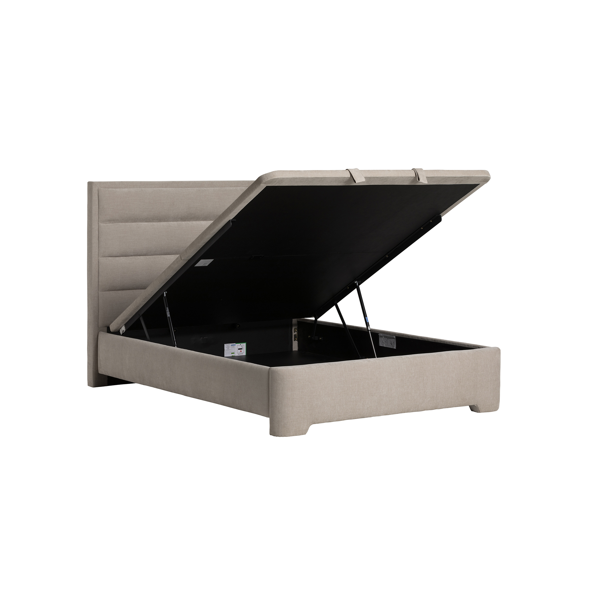 Rothbury Neutral Fabric Double Ottoman Bed Frame, Mandarin Biscuit