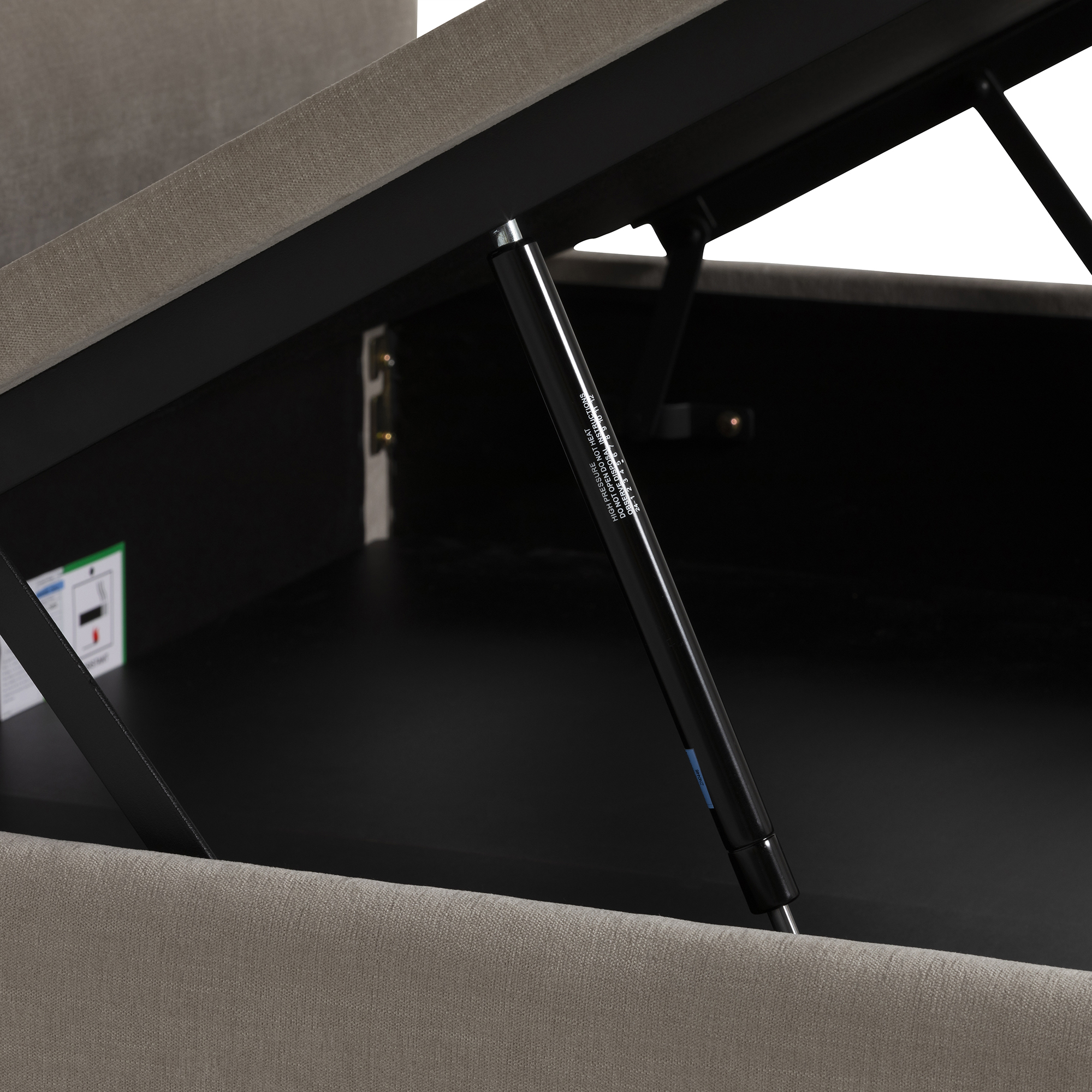 Rothbury Neutral Fabric Double Ottoman Bed Frame, Mandarin Biscuit