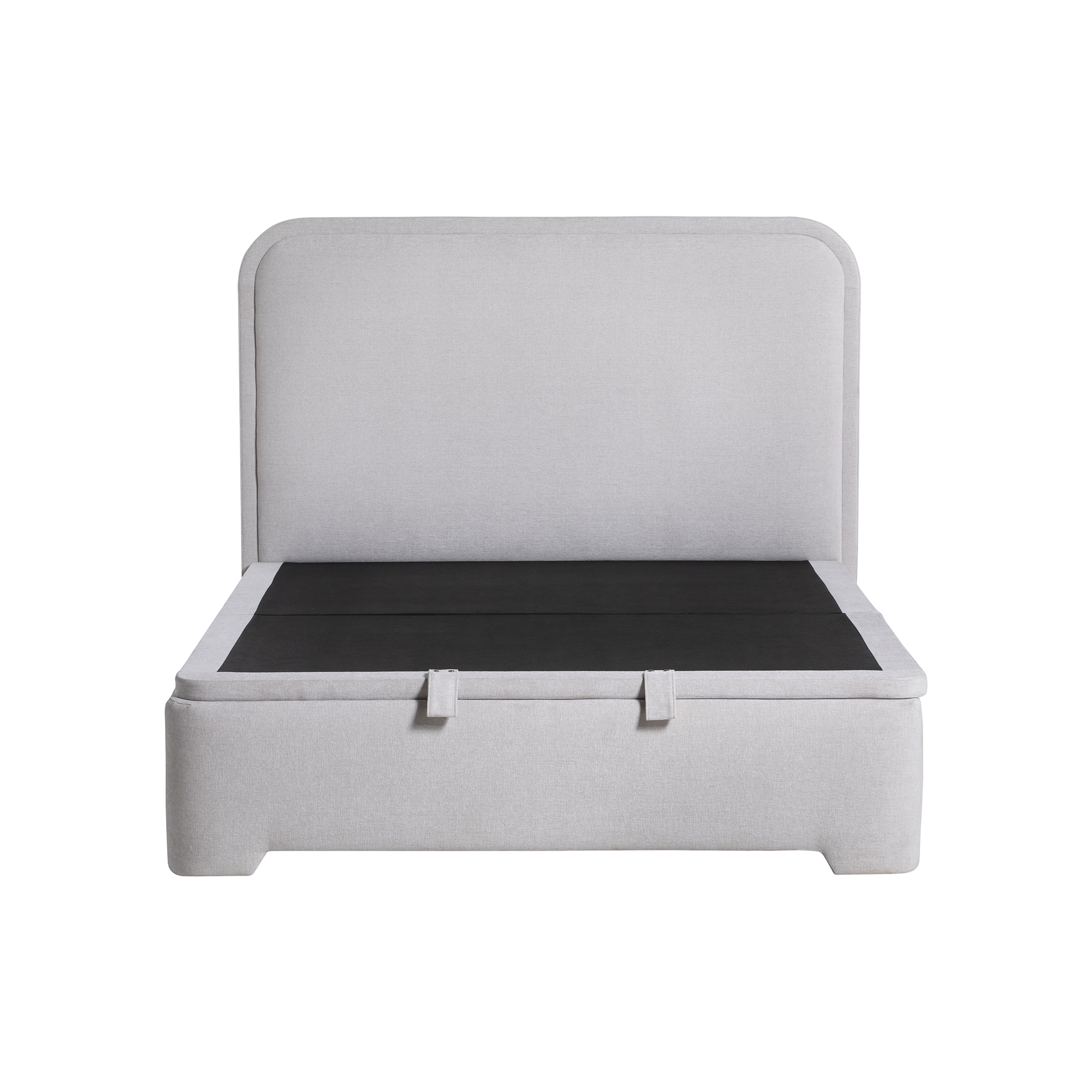 Tilbury Grey Fabric King Ottoman Bed Frame, Maskat Clay