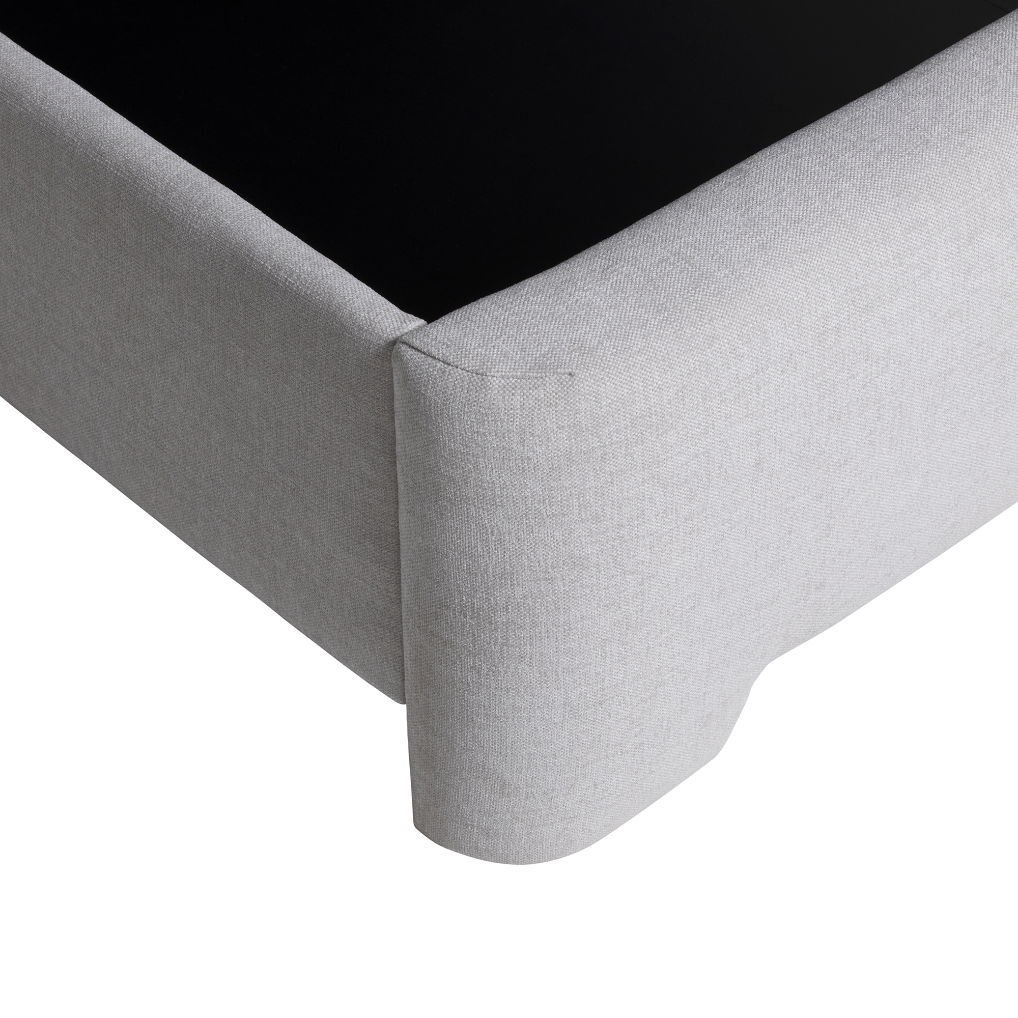 Tilbury Grey Fabric King Ottoman Bed Frame, Maskat Clay