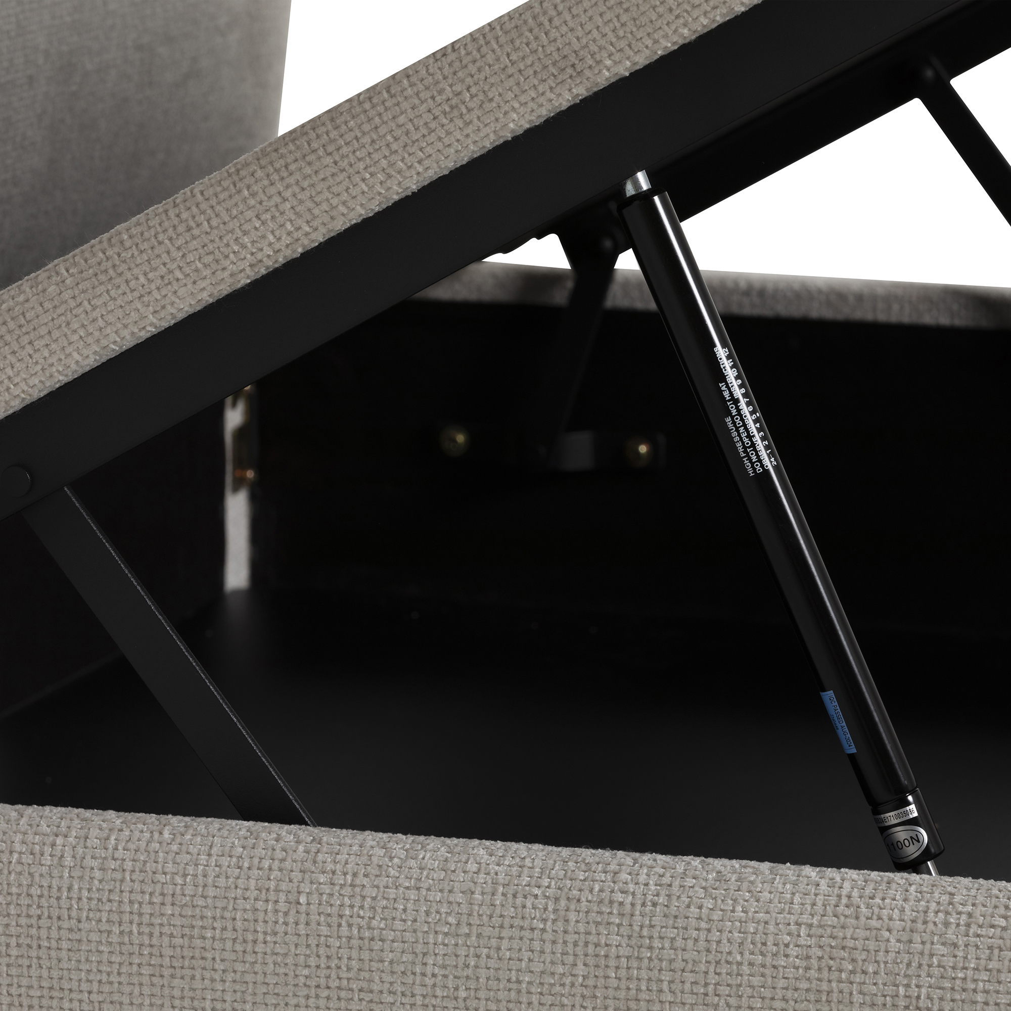 Tilbury Neutral Fabric Super King Ottoman Bed Frame, Oslo Ivory