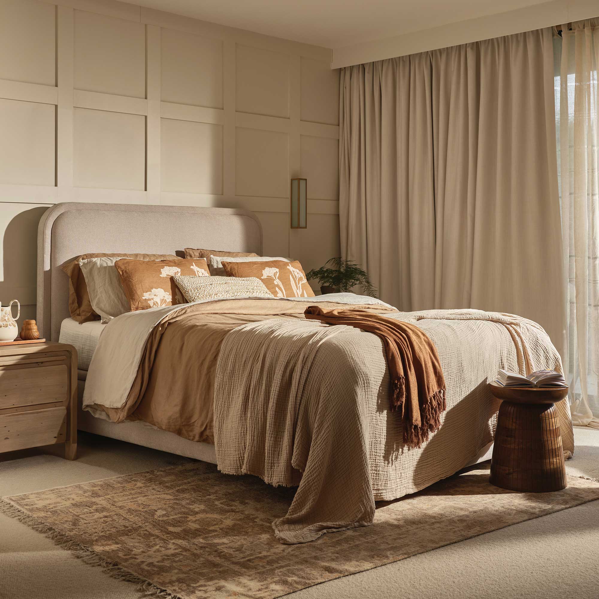 Tilbury Neutral Fabric King Ottoman Bed Frame, Oslo Ivory