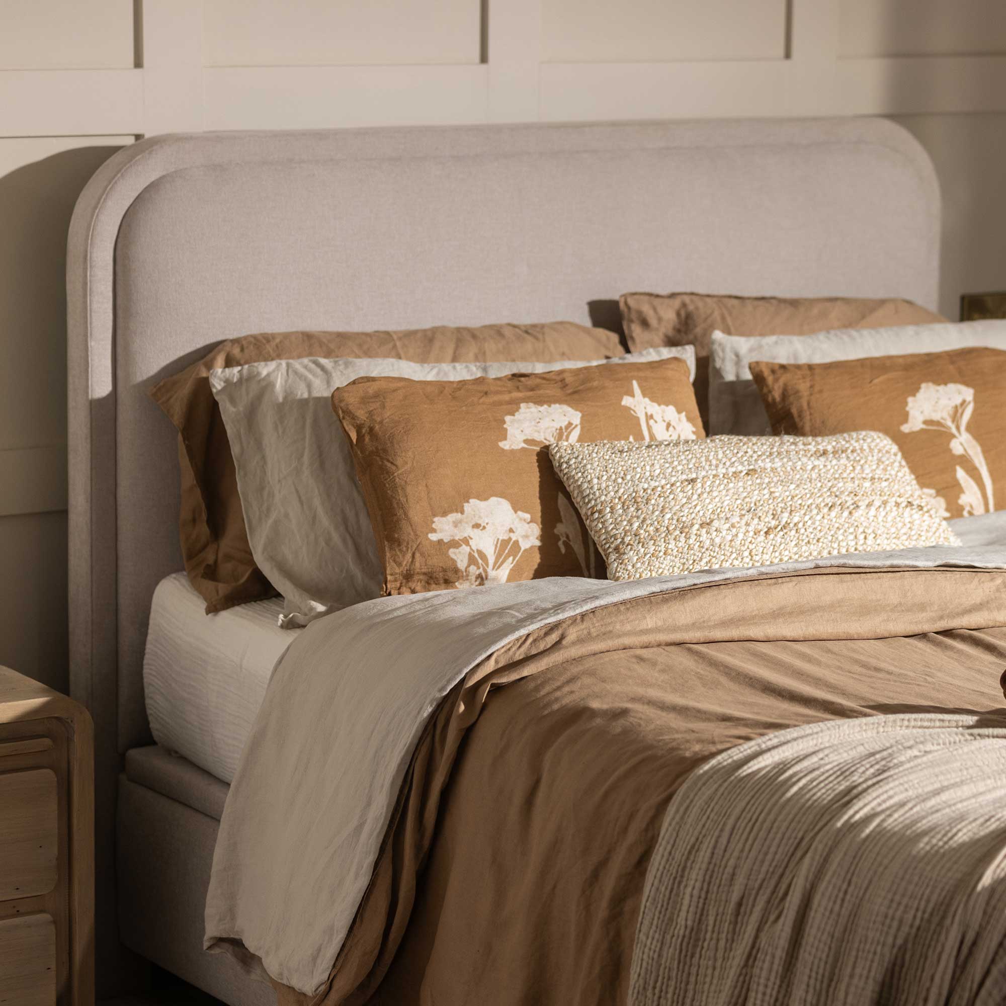 Tilbury Neutral Fabric Super King Ottoman Bed Frame, Oslo Ivory