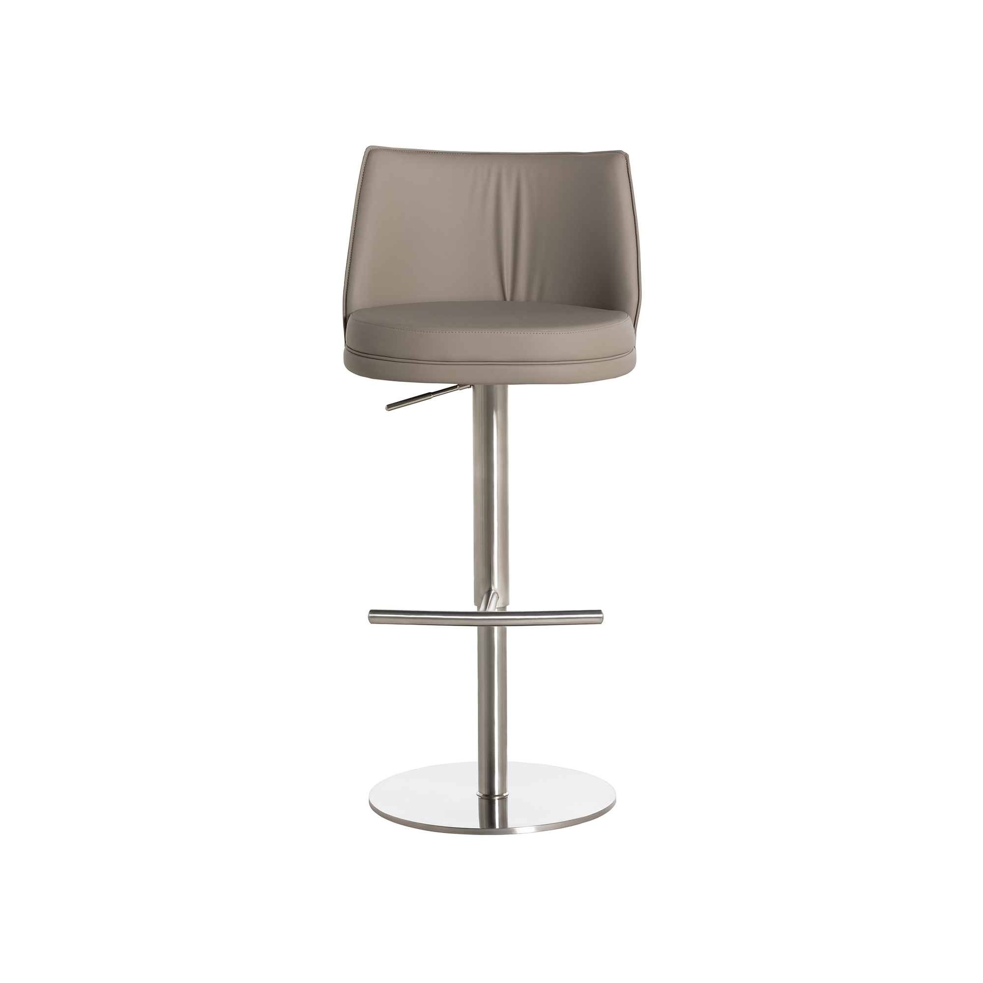 Albion Barstool - PU 21 Beige Grey + Stainless Steel Base