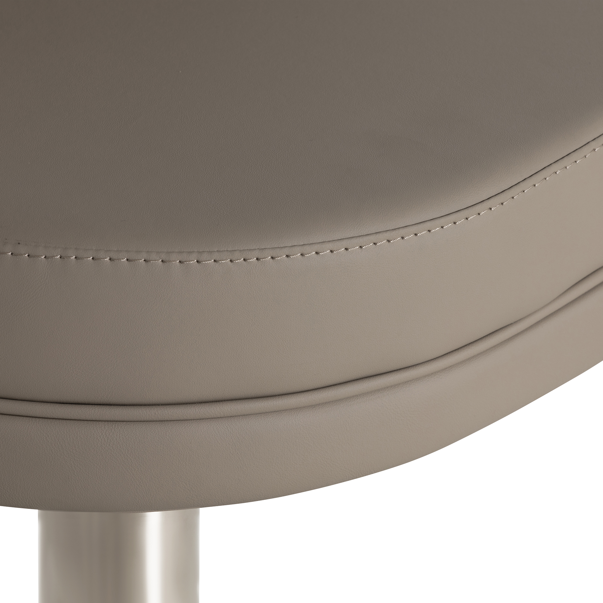 Albion Barstool - PU 21 Beige Grey + Stainless Steel Base