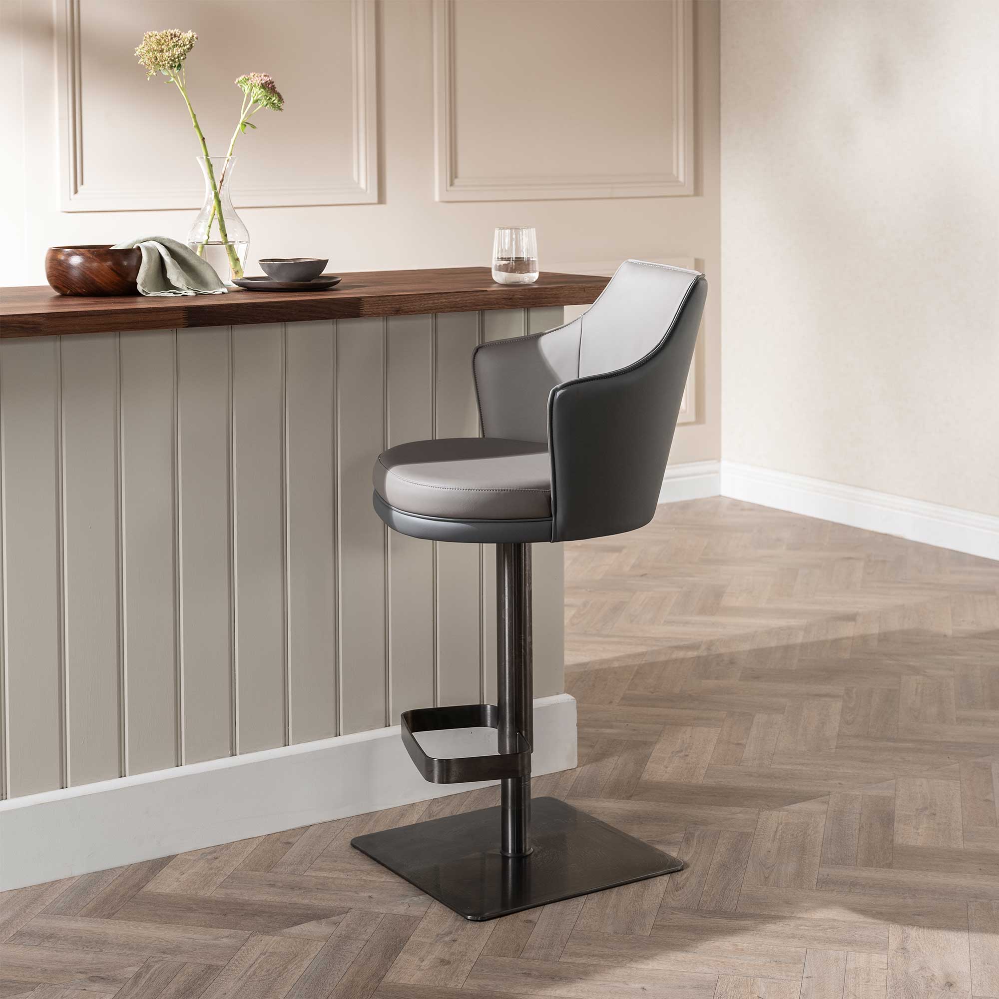 Emin Barstool - PU 22 Matt Dark Grey/PU 24 Matt Charcoal Grey