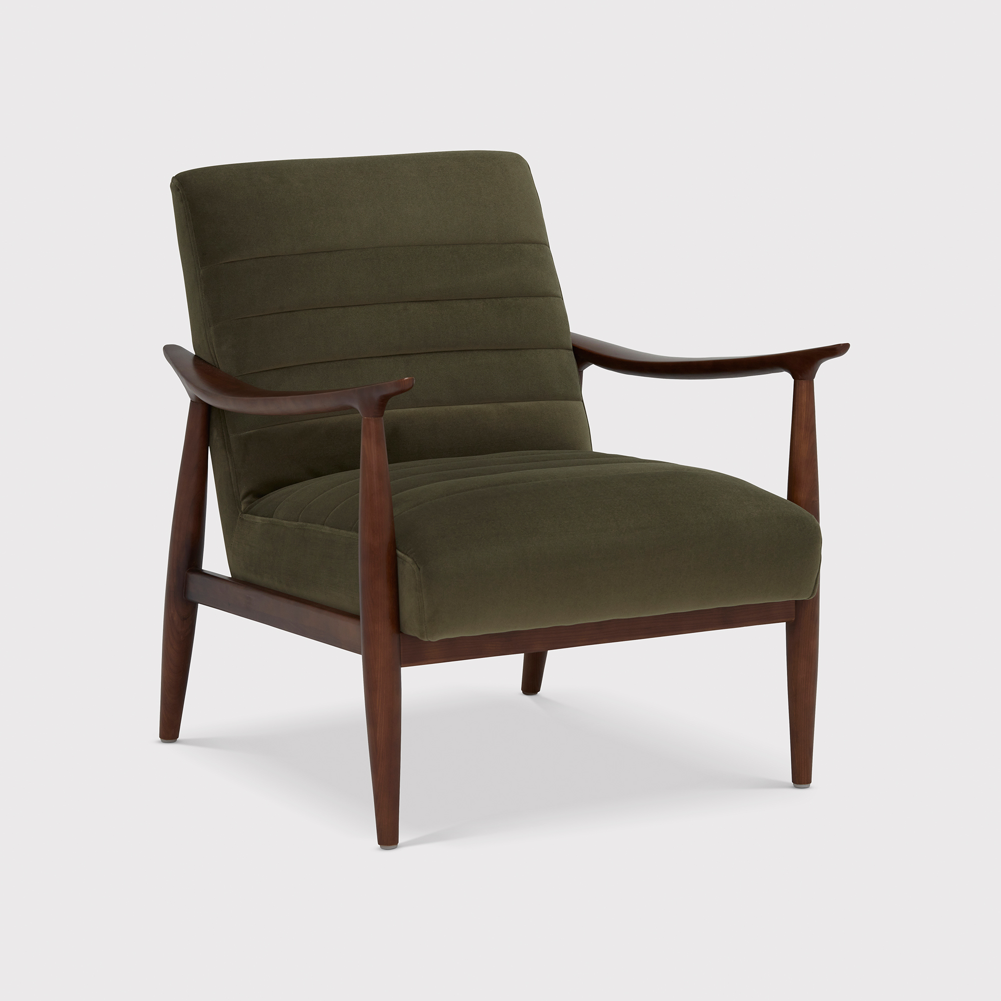 Hockney Green Velvet Accent Chair with Wood Frame