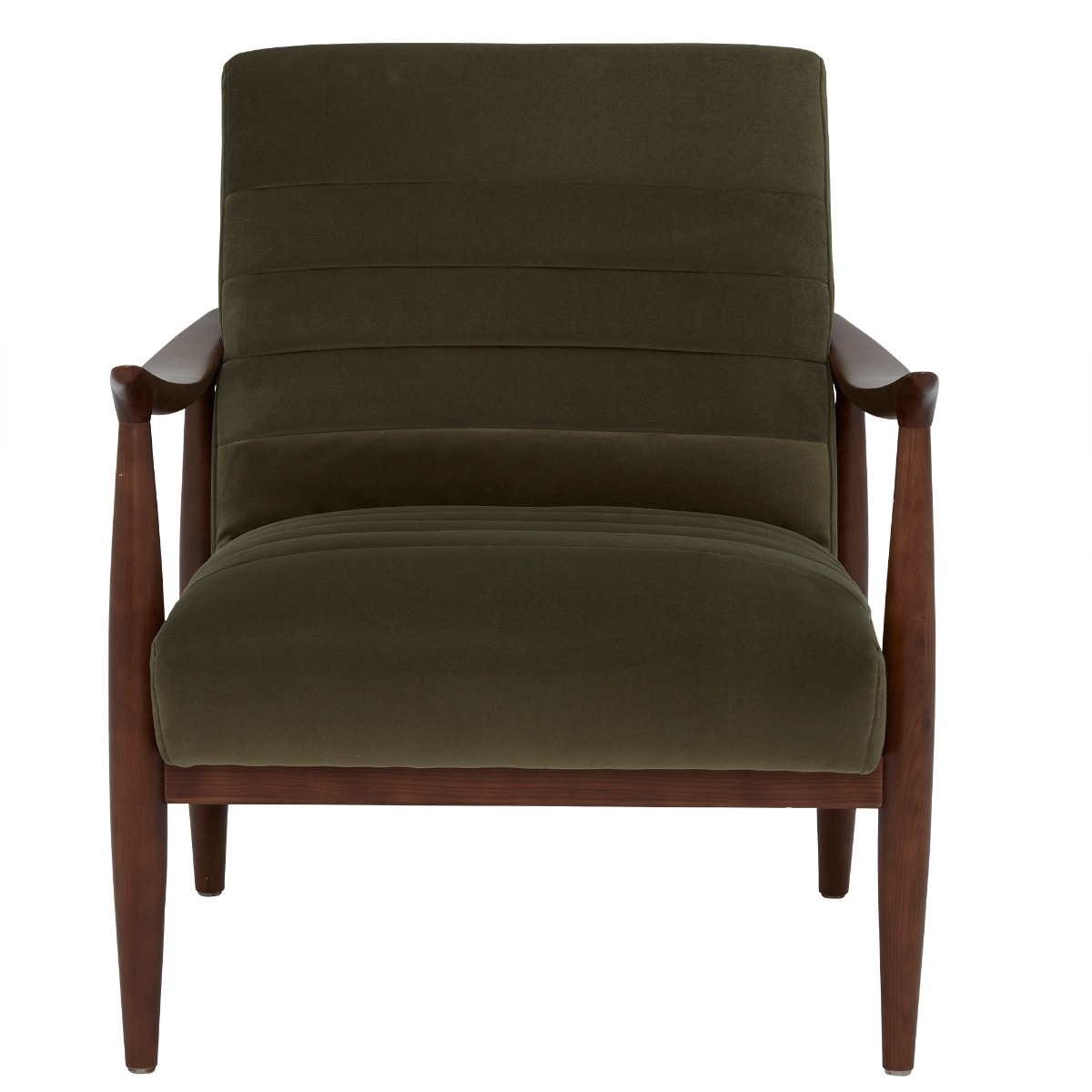 Hockney Green Velvet Accent Chair with Wood Frame