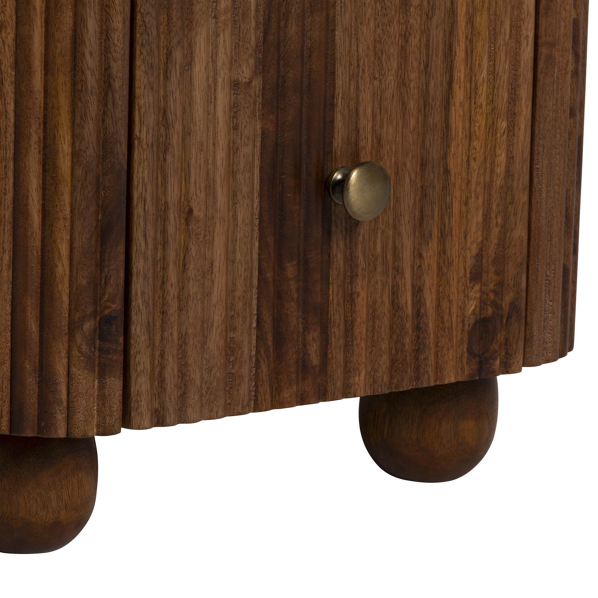 Tasso 2 Drawer Bedside Table - White Marble Top with Mango Wood