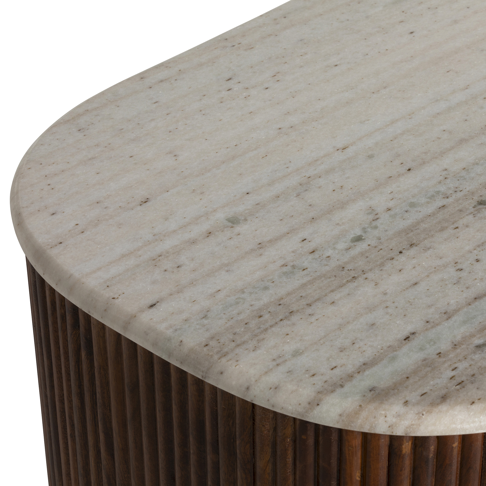 Tasso 6 Drawer Chest of Drawers - White Marble Top with Mango Wood